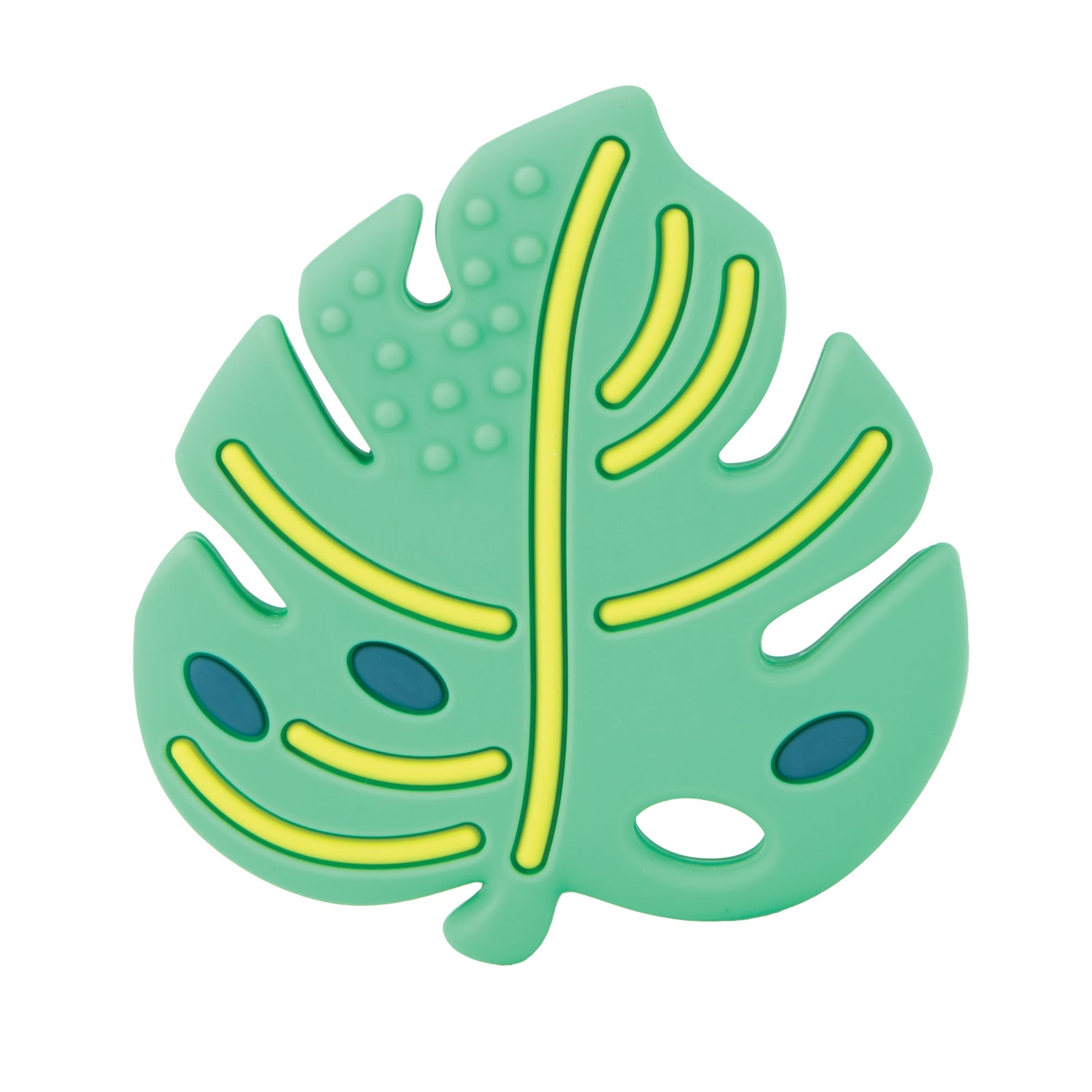 Silicone Teether with Pacifier Clip | Leaf (F5M9)