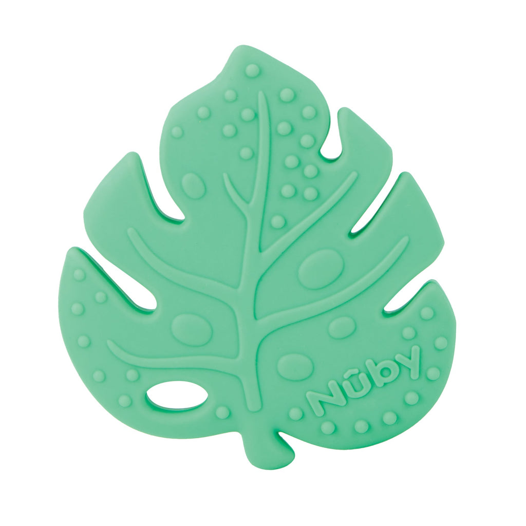 Silicone Teether with Pacifier Clip | Leaf (F5M9)