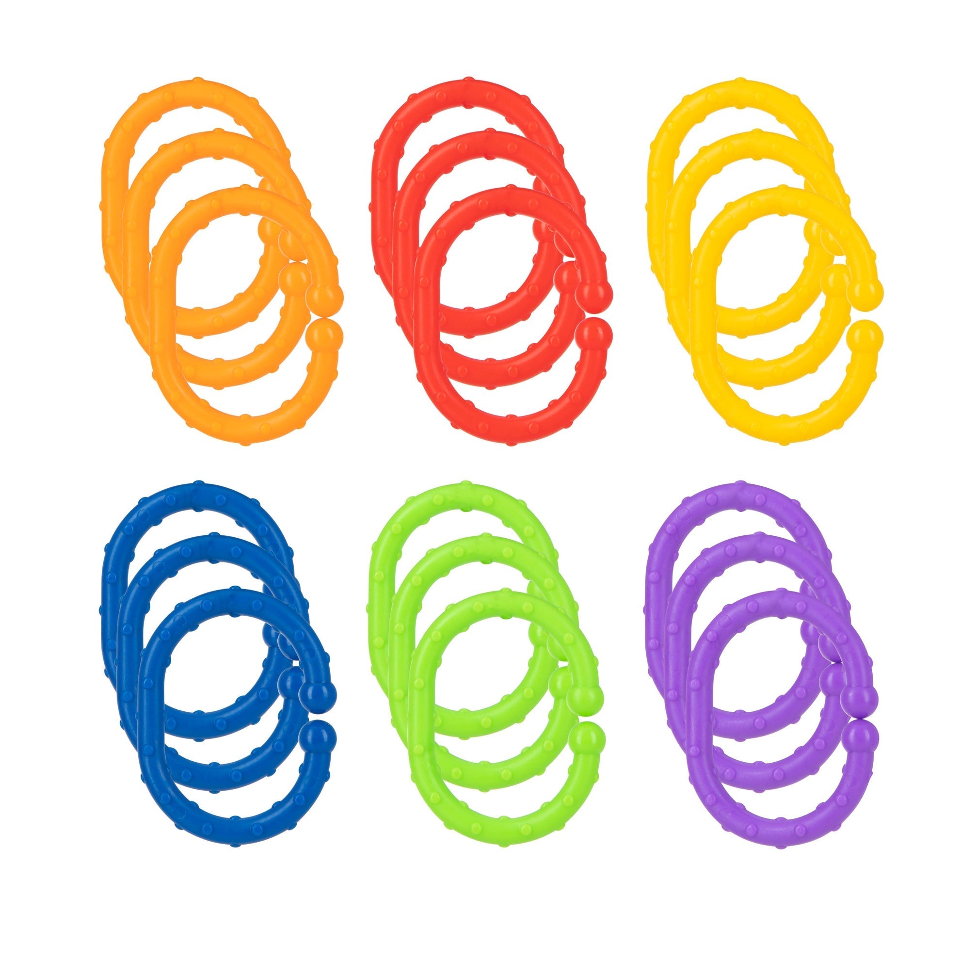 Linkables Teething Toys - Primary Colors - 18 pack (LVNW)