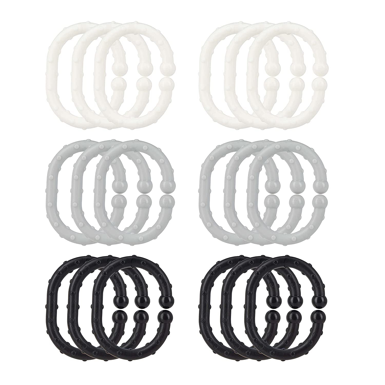 Linkables Teething Toys - Black, Grey, & White - 18 pack (CIPQ)