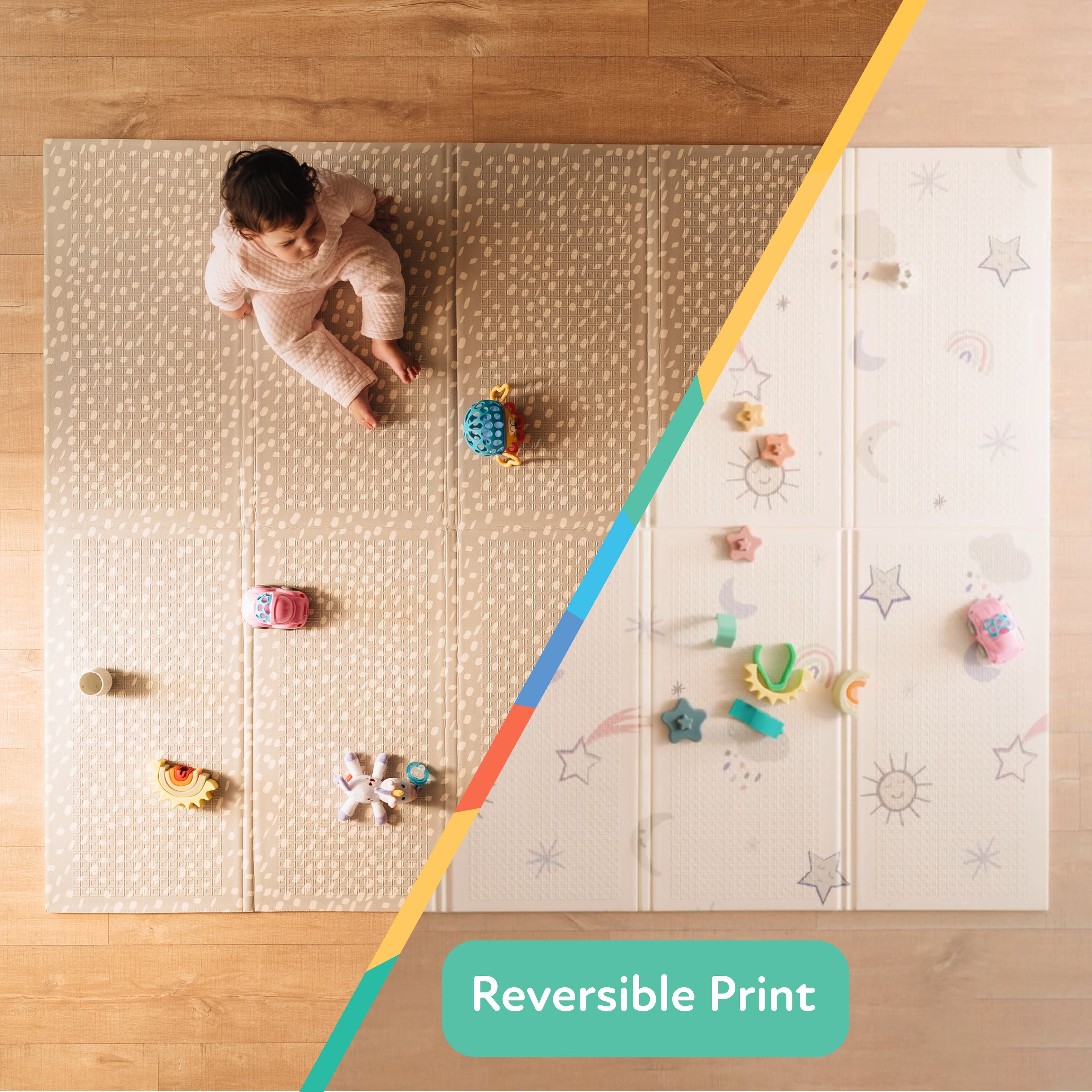Reversible Floor Mat | Rainbows & Sky (D3IT)