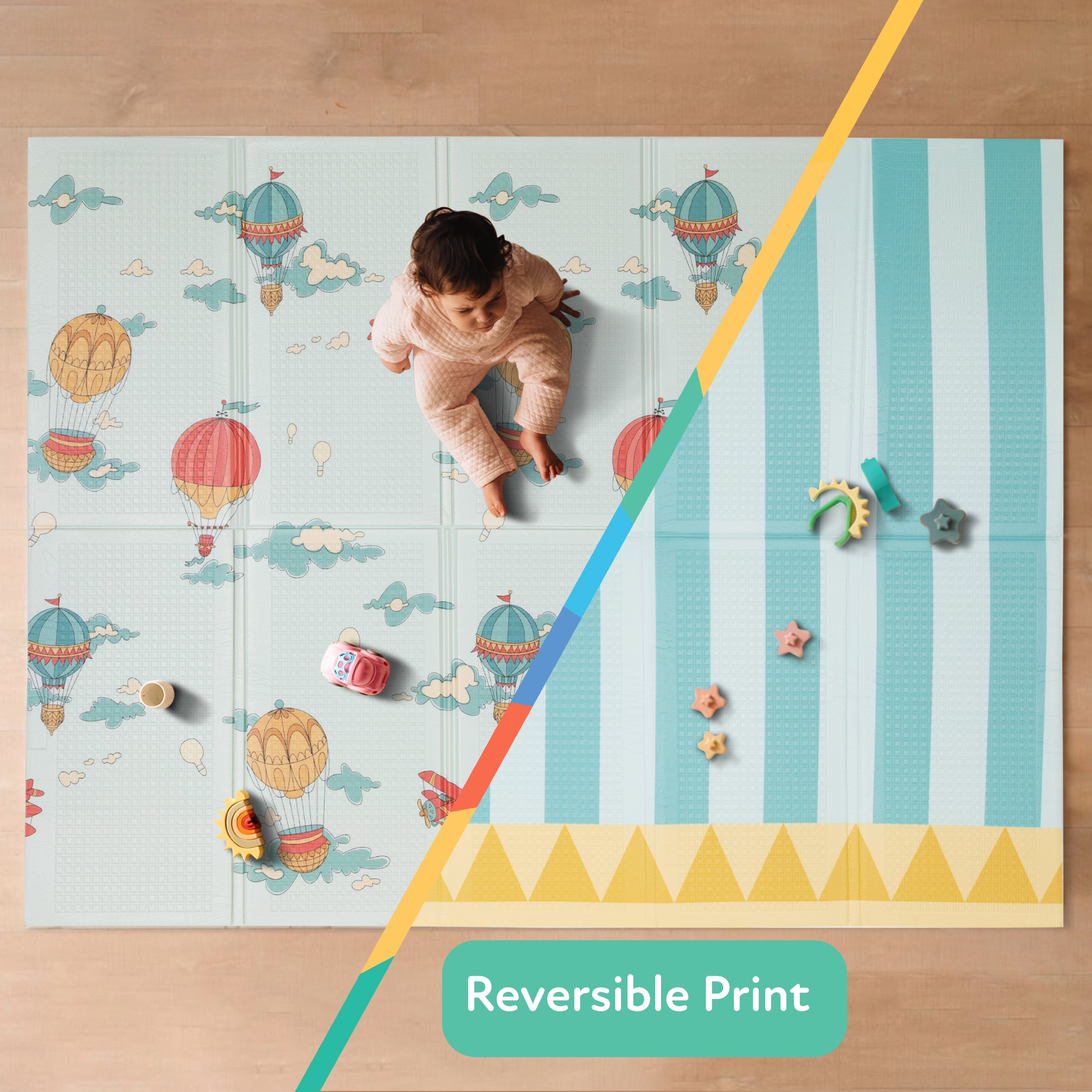 Reversible Floor Mat | Hot Air Balloons (CY59)