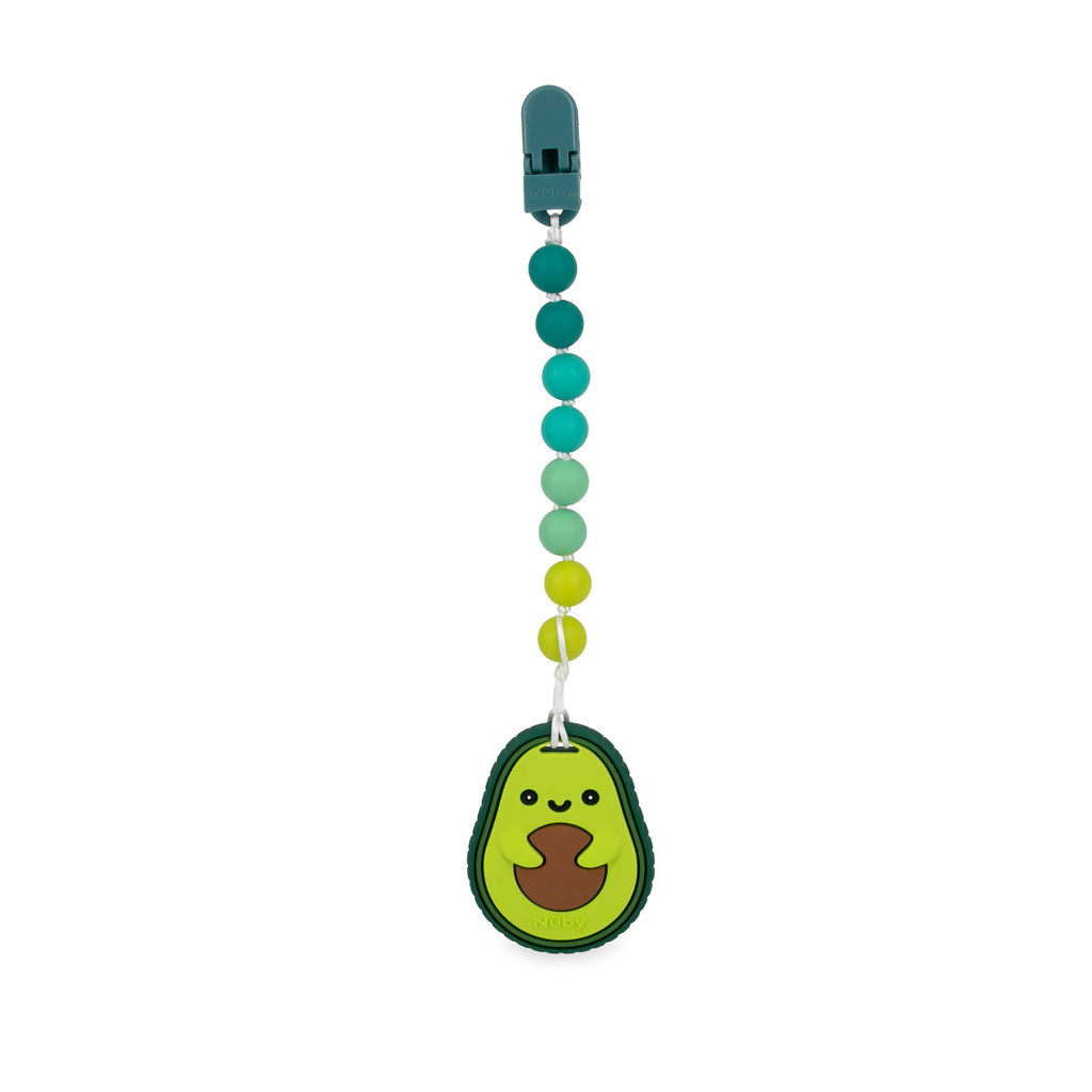 Silicone Teether with Pacifier Clip | Avocado (M5VK)