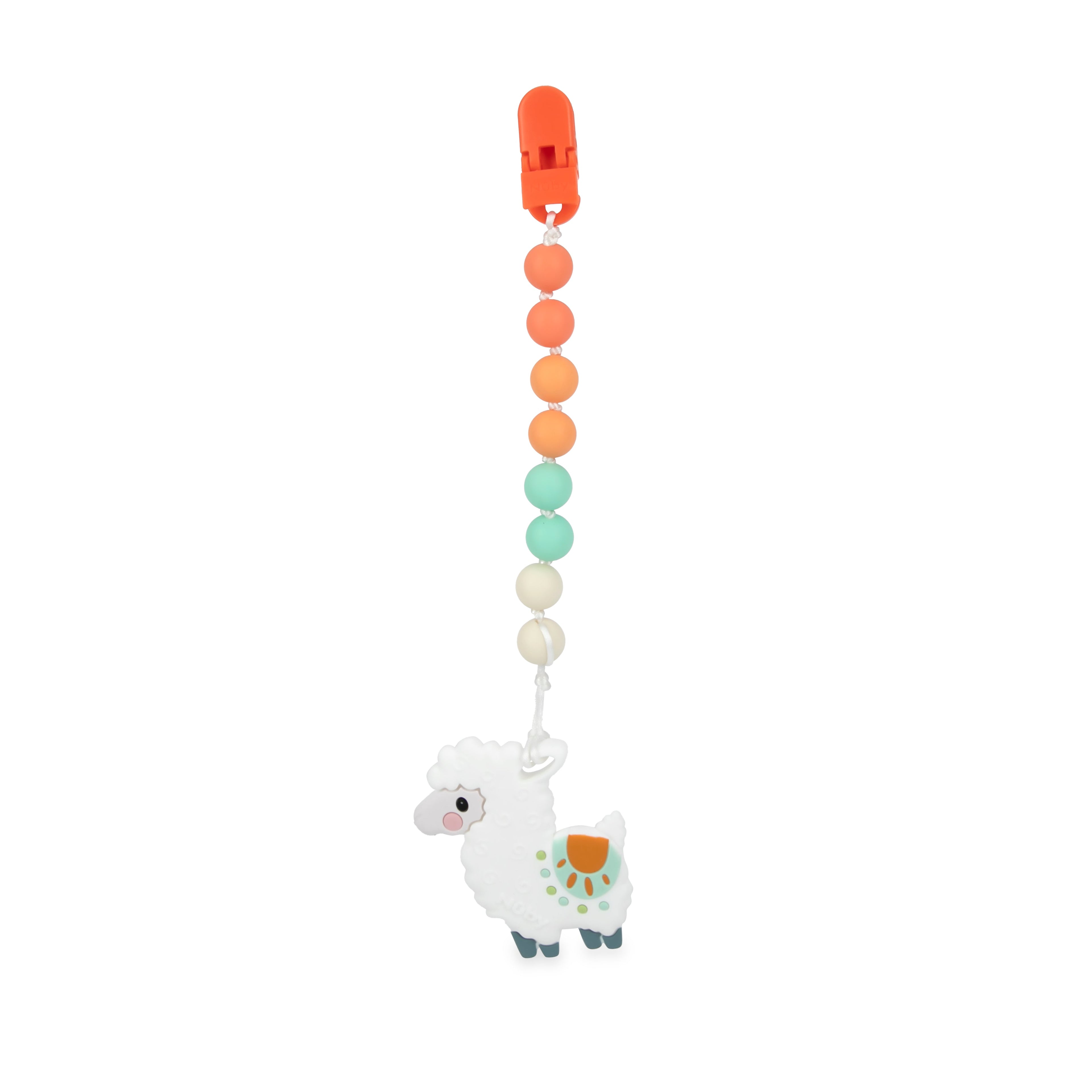 Silicone Teether with Pacifier Clip | Llama (47M7)