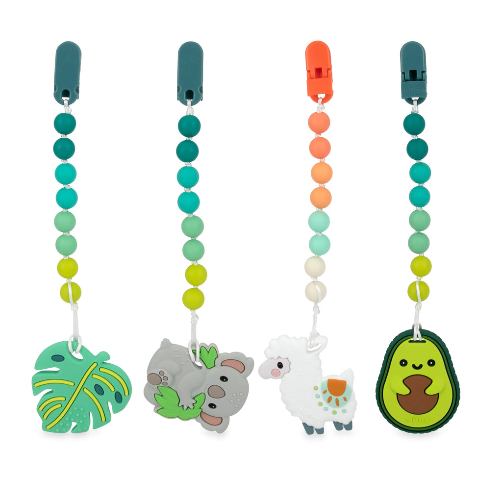 Silicone Teether with Pacifier Clip | Avocado (M5VK)
