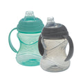 Clik-It Soft Spout Grip N' Sip Trainer Cup (2 Pack) | Aqua/Grey (DG6R)