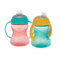 Clik-It Soft Spout Grip N' Sip Trainer Cup (2 Pack) | Aqua/Yellow (ZX1I)
