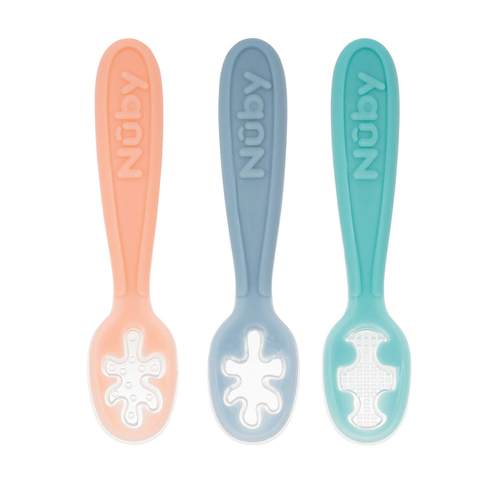 Baby's First Spoons | Aqua, Peach, & Light Blue (8ZYQ)