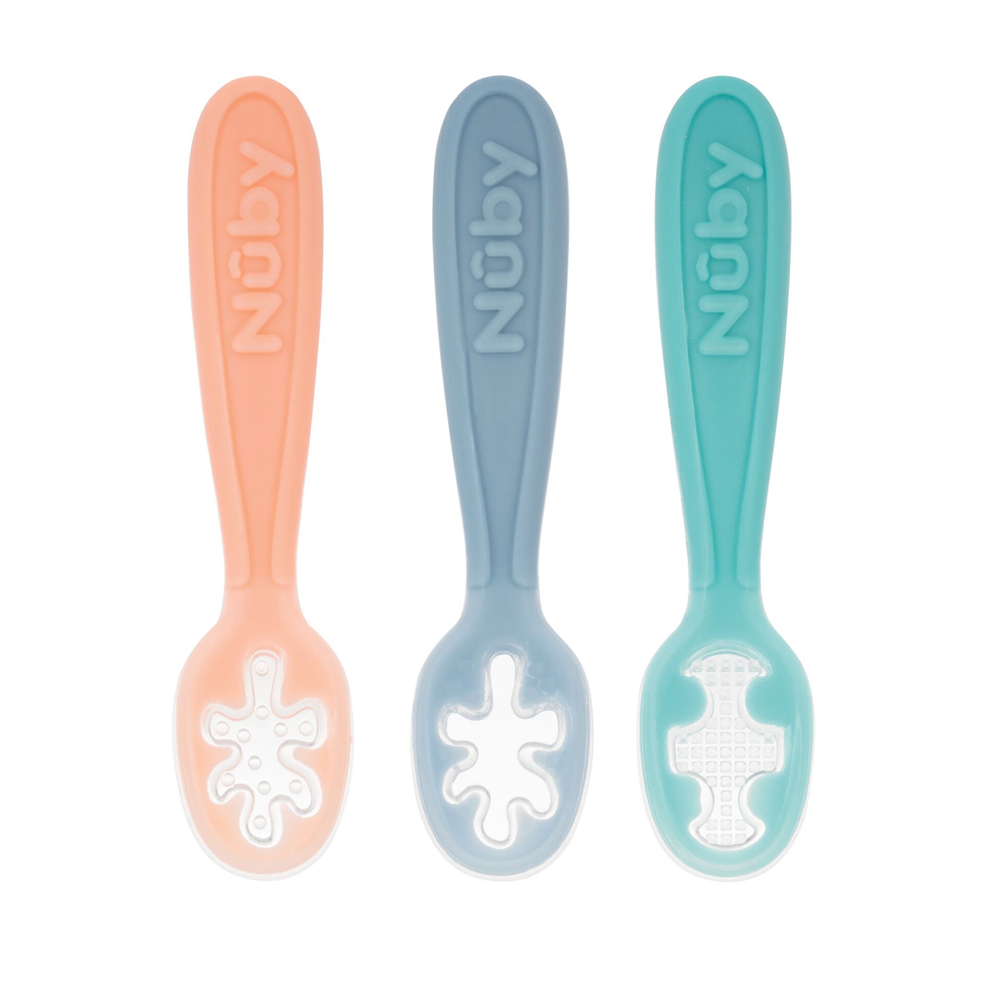 Baby's First Spoons | Aqua, Peach, & Light Blue (8ZYQ)
