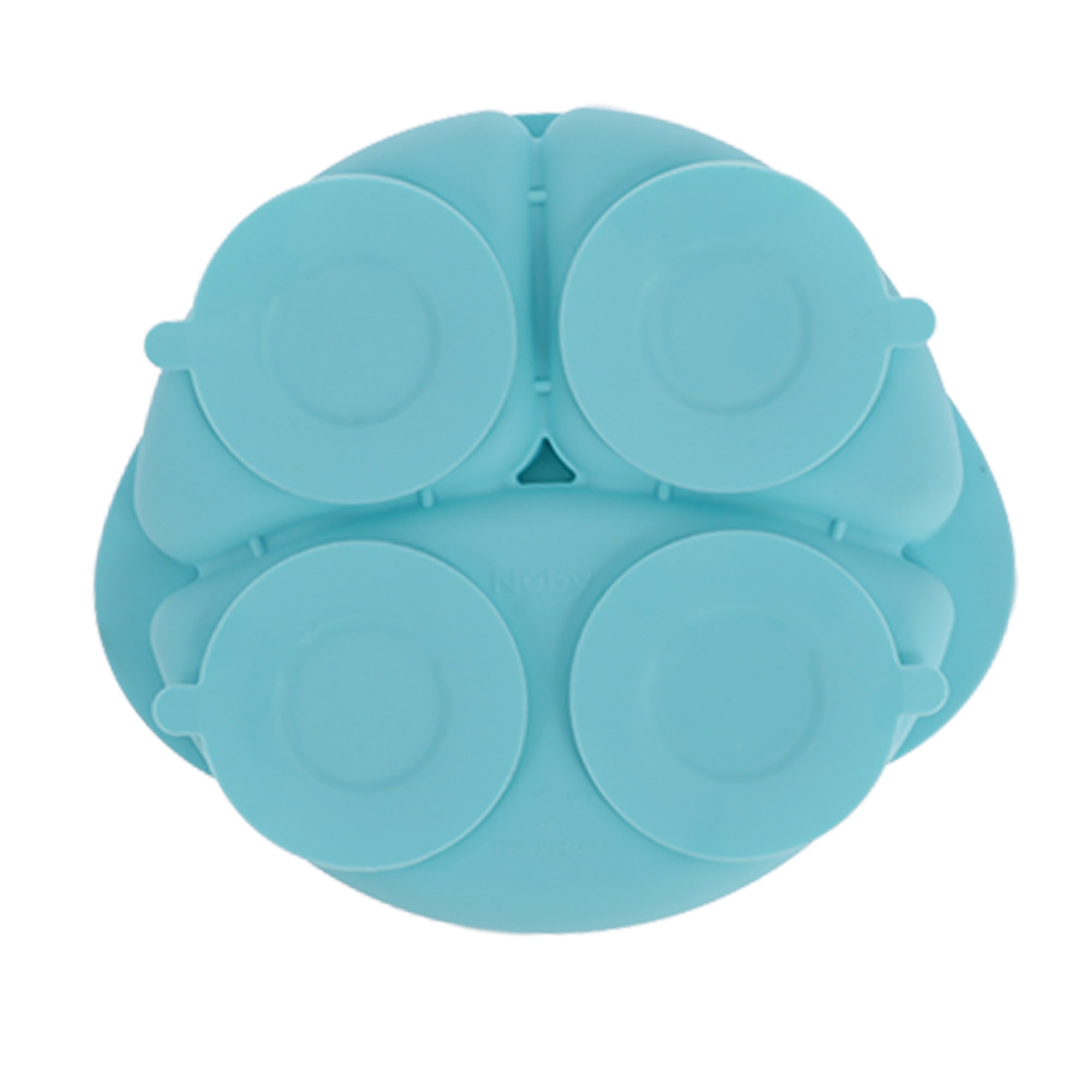 Round Silicone Suction Plate & Lid (2 Pack) | Orange / Aqua (ATP9)