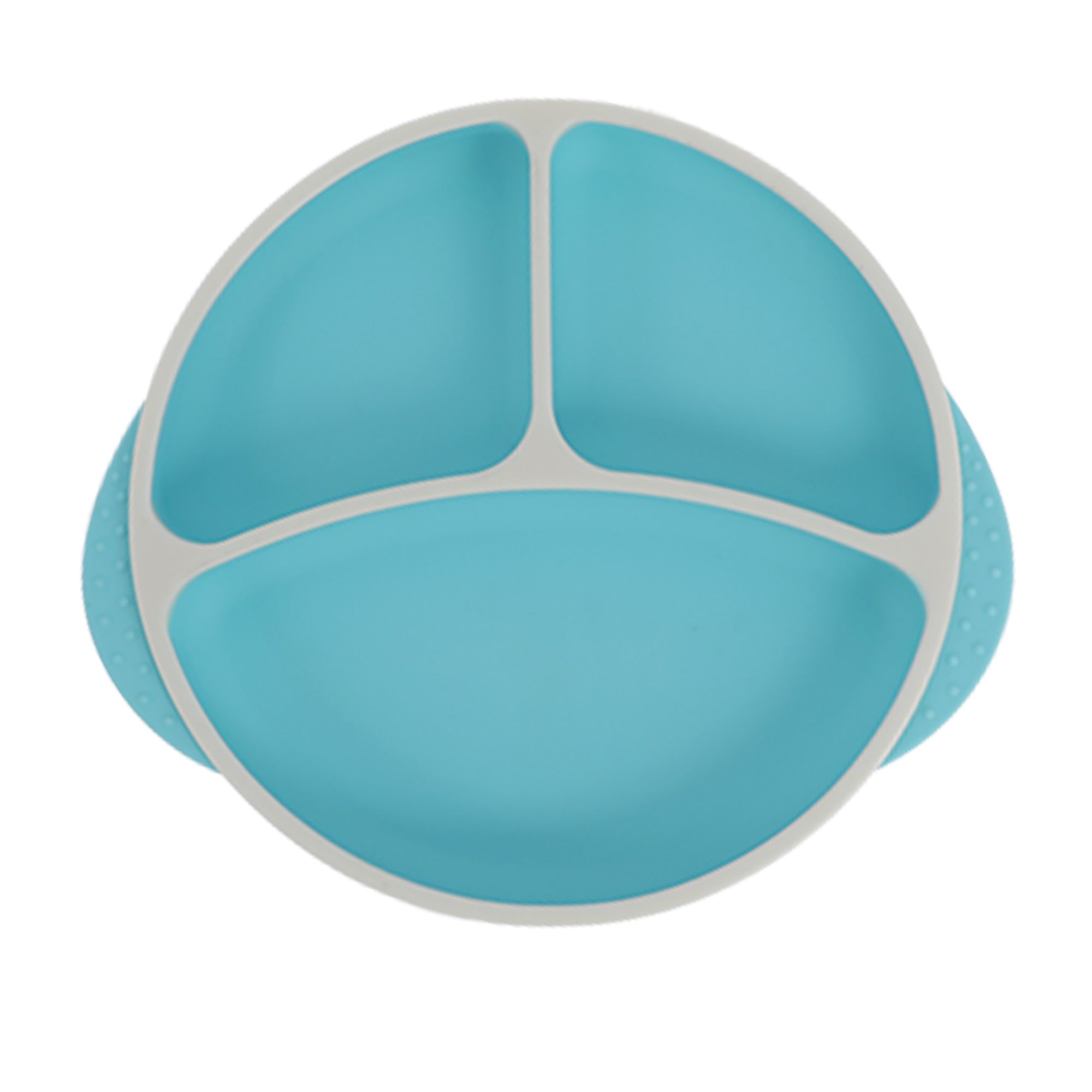 Round Silicone Suction Plate & Lid (2 Pack) | Orange / Aqua (ATP9)