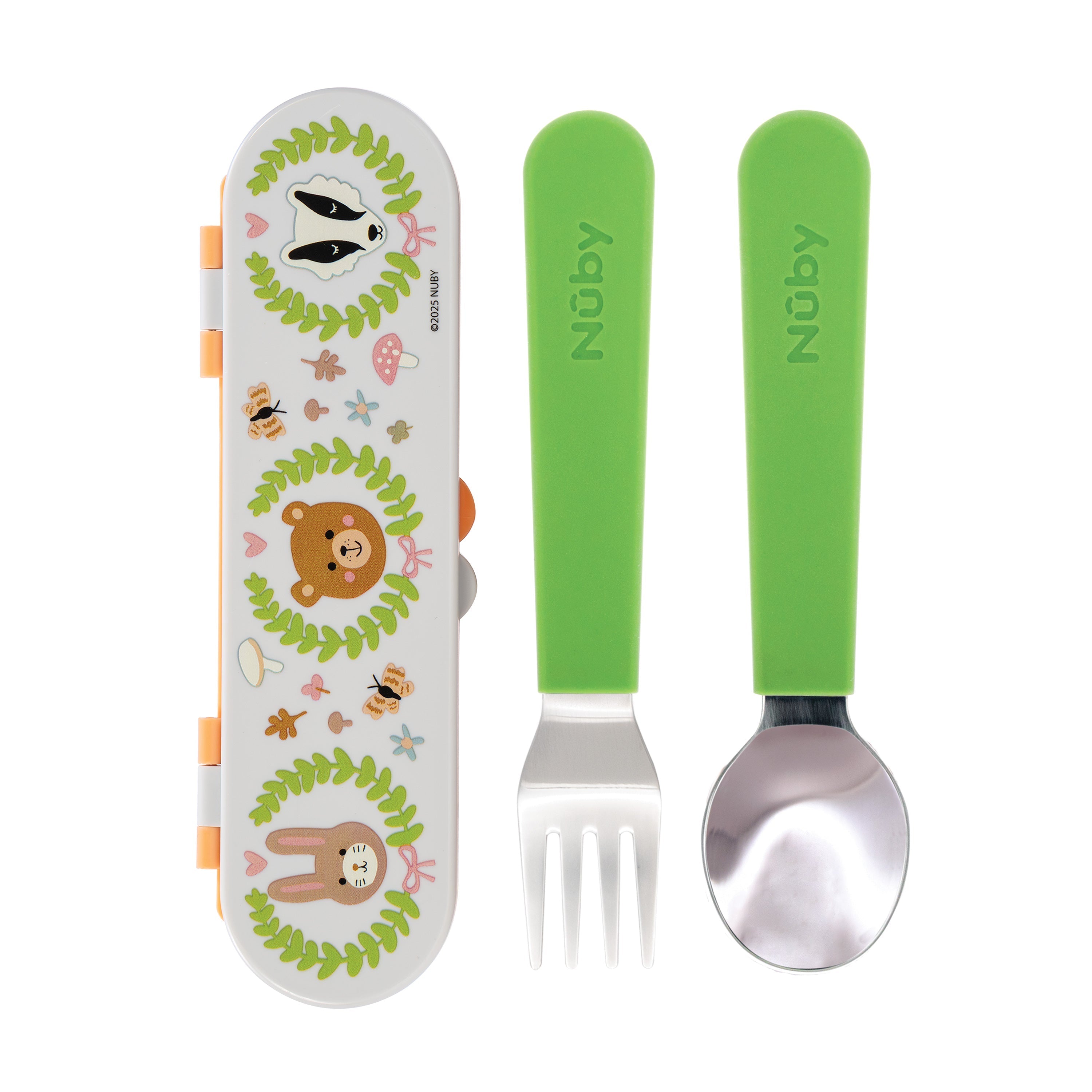 Stainless Steel Toddler Utensil Set | Forest Animals (QVQM)
