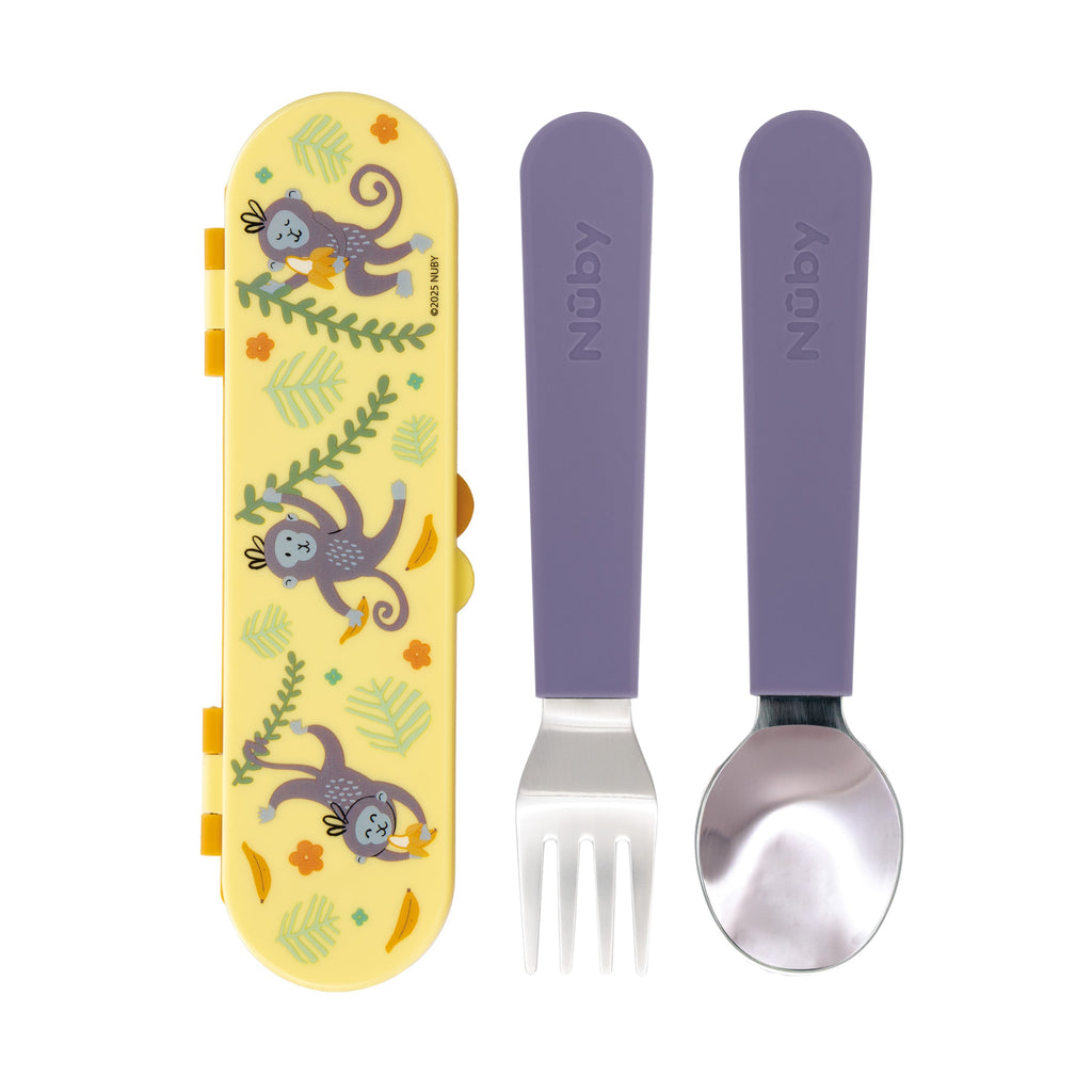 Stainless Steel Toddler Utensil Set | Monkey (59EI)