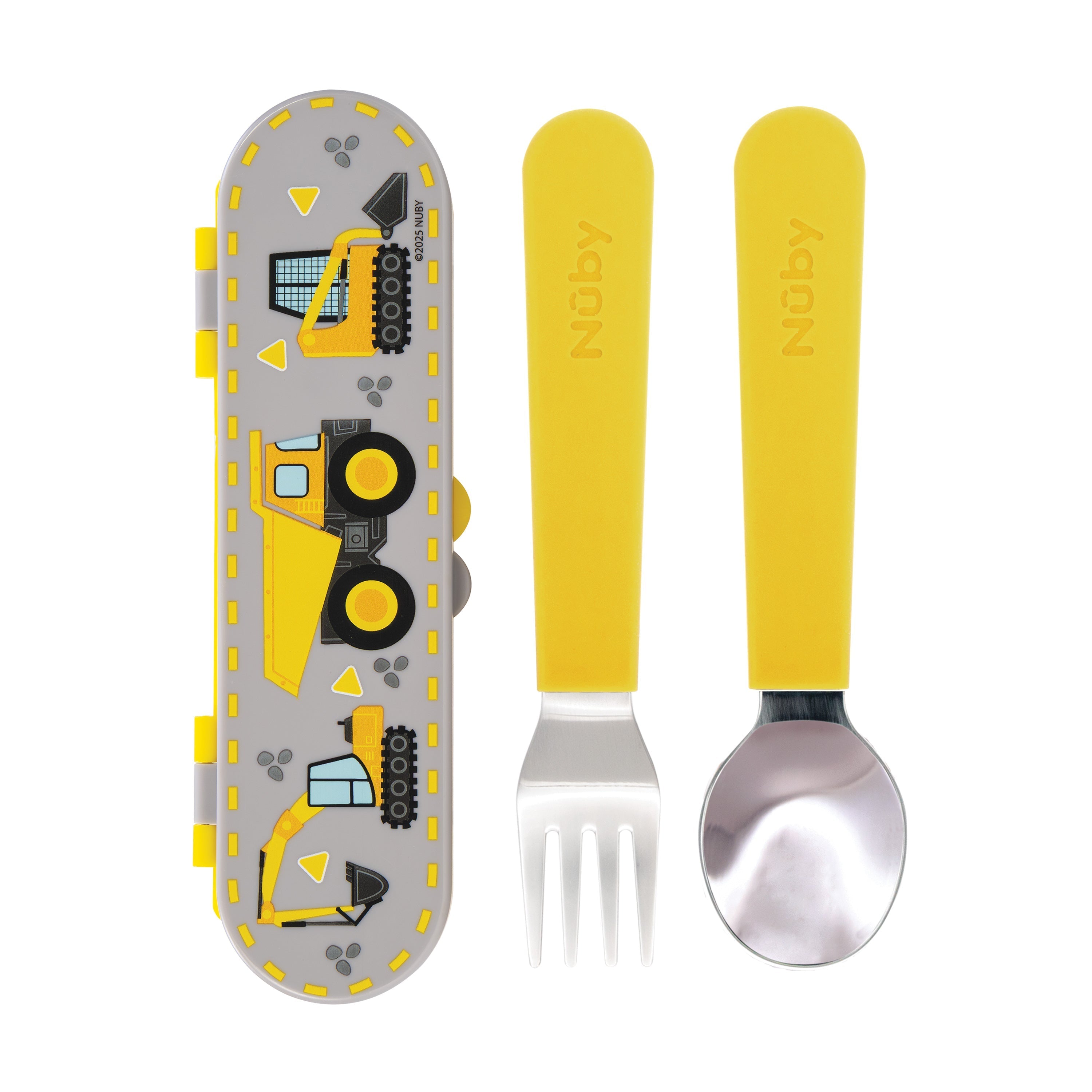 Stainless Steel Toddler Utensil Set | Construction Zone (APDK)