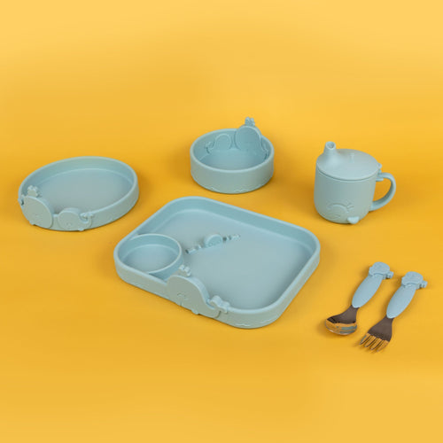 Animal Friends 6-Piece Dinnerware Set - Blue Whale (VJDG)