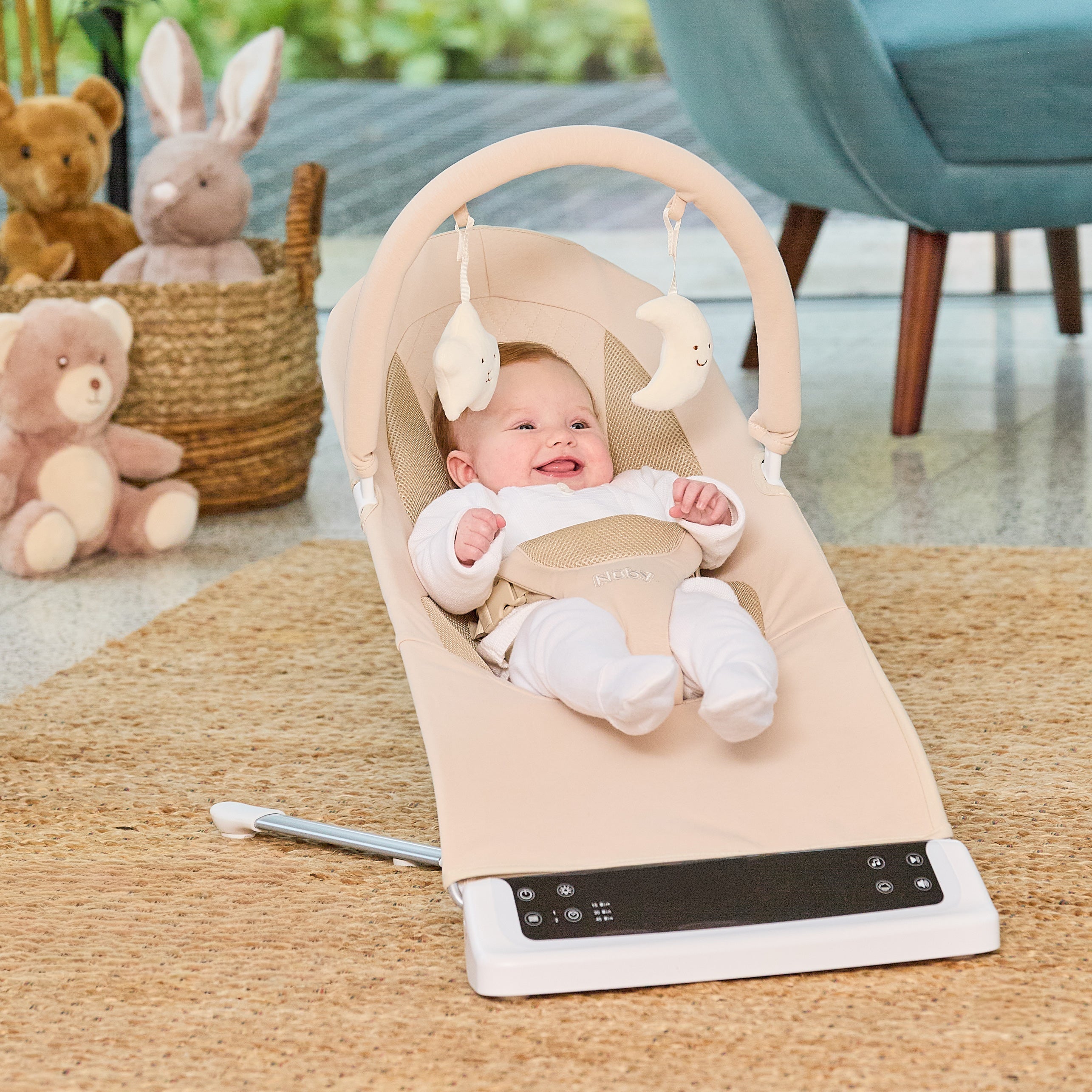 Deluxe Baby Bouncer Seat | Khaki (QXMN)
