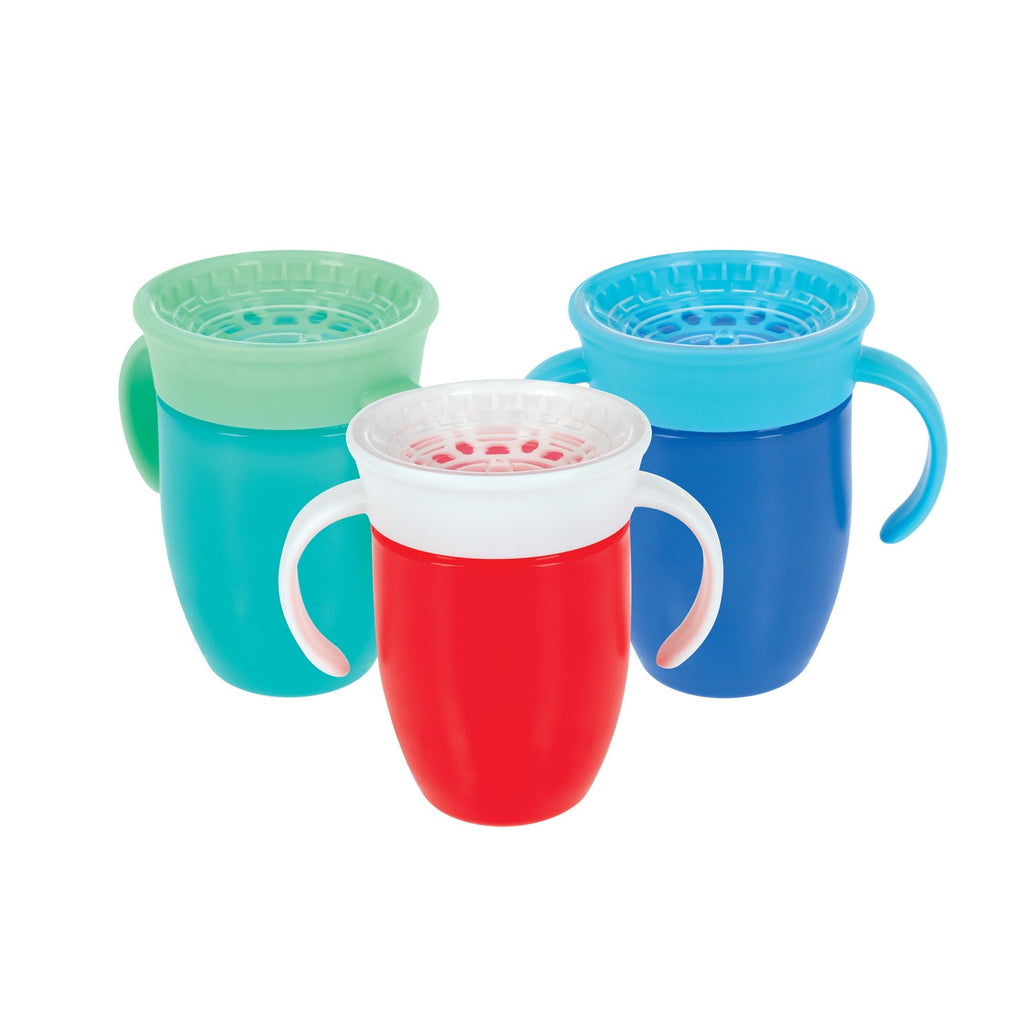 360 Wonder Cup with Handles (3 Pack - 7 oz) | Blue/Red/Aqua (S959)