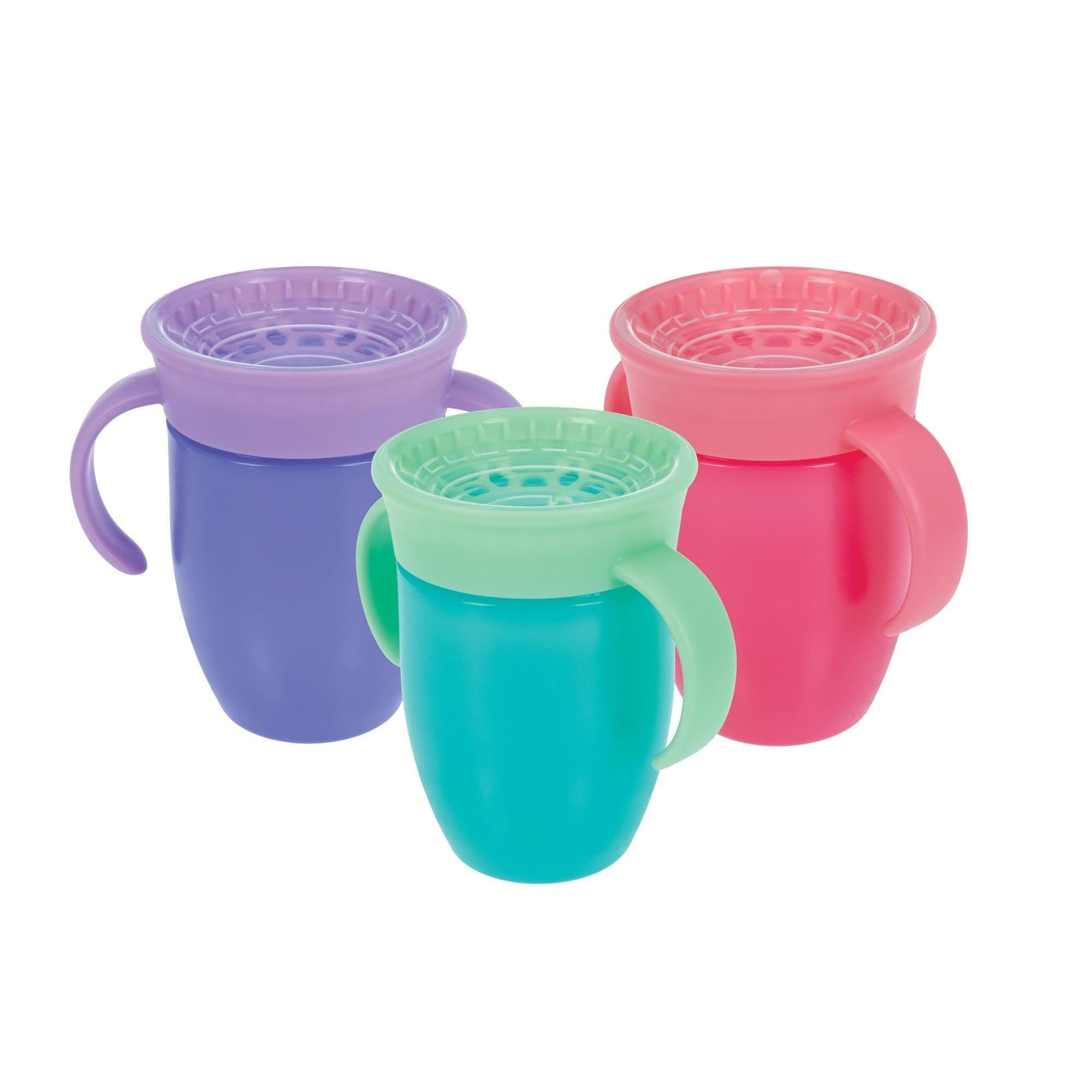 360 Wonder Cup with Handles (3 Pack - 7 oz) | Purple/Pink/Aqua (5GO1)