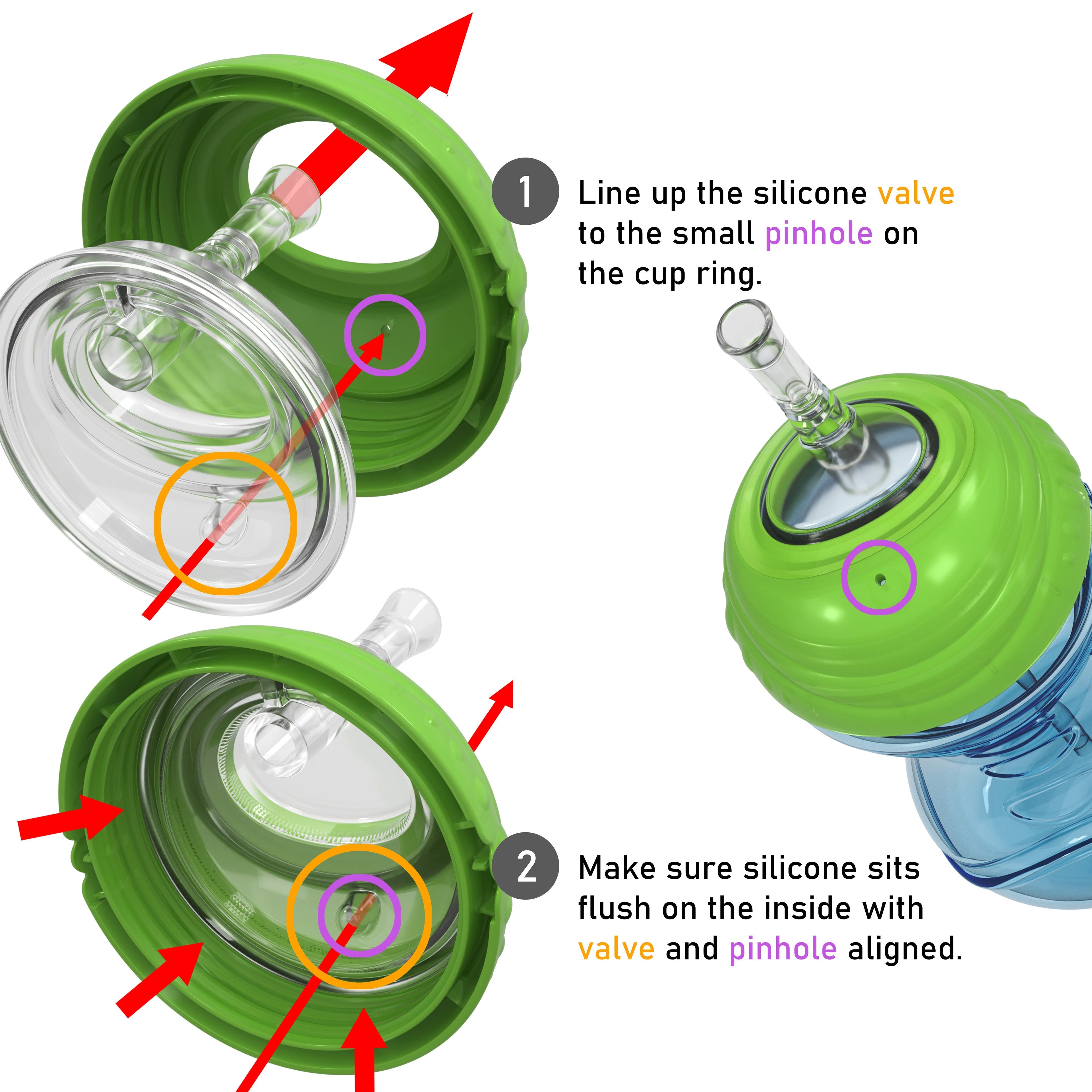 Clik-It Flex Straw Leakproof Sippy Cup (3 Pack) (6LD0)