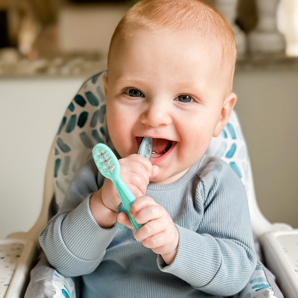 Baby's First Spoons | Aqua, Peach, & Light Blue (8ZYQ)