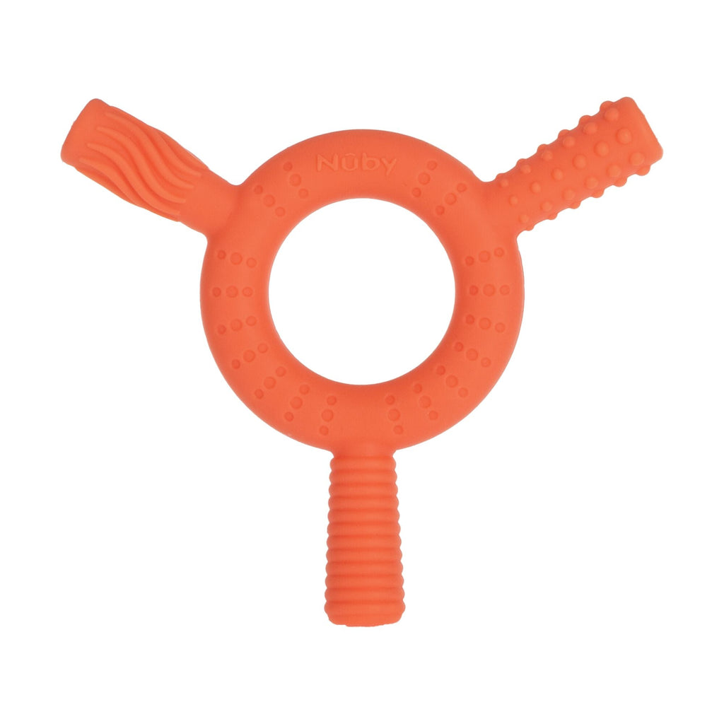 Hollow Sensory Tube Teethers | Blue/Coral (KKNB)