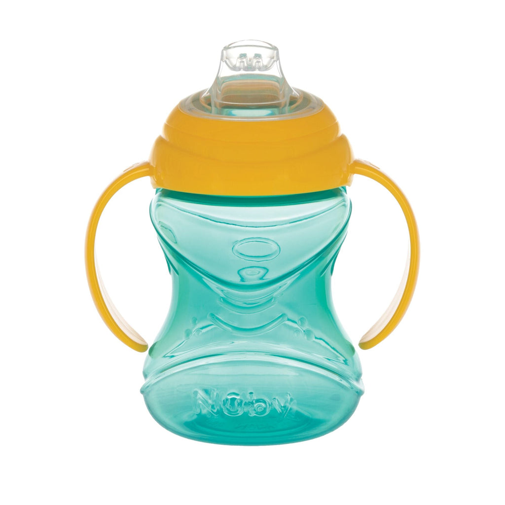 Clik-It Soft Spout Grip N' Sip Trainer Cup (2 Pack) | Aqua/Yellow (ZX1I)