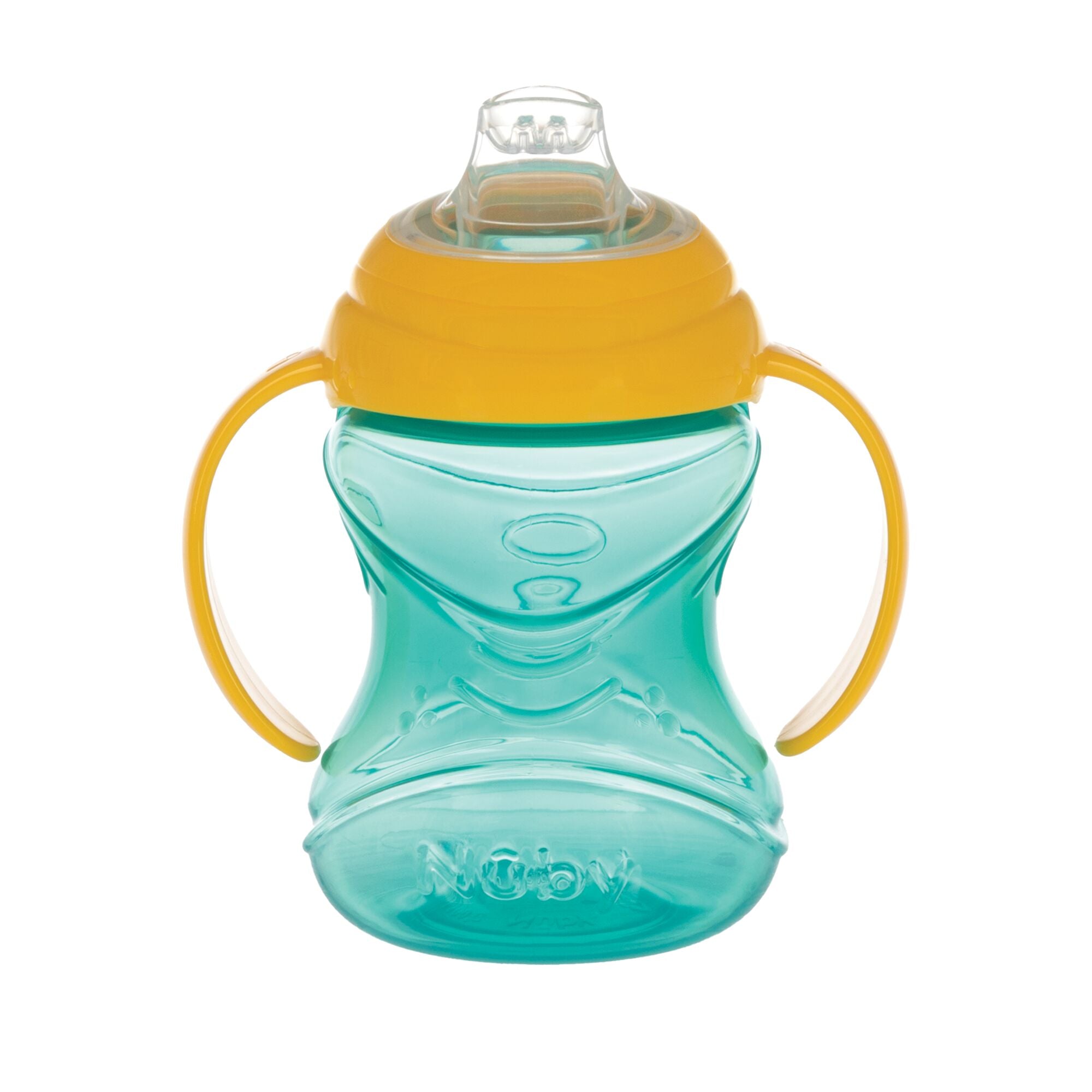 Clik-It Soft Spout Grip N' Sip Trainer Cup (2 Pack) | Aqua/Yellow (ZX1I)