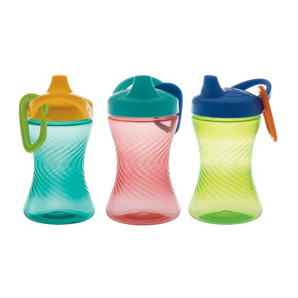 Hard Spout Sippy Cup with Carabiner (3 Pack) | Aqua/Red/Green (KMFB)