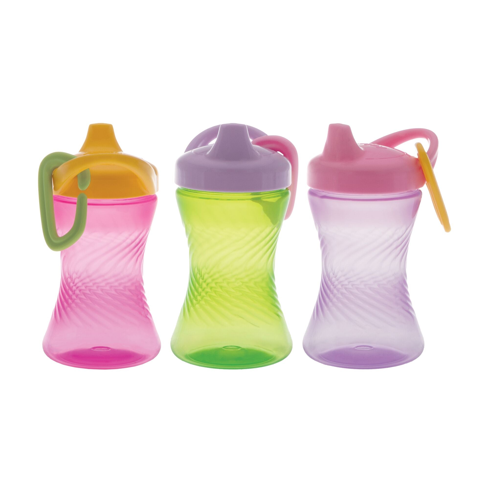 Hard Spout Sippy Cup with Carabiner (3 Pack) | Pink/Green/Purple (2IHE)