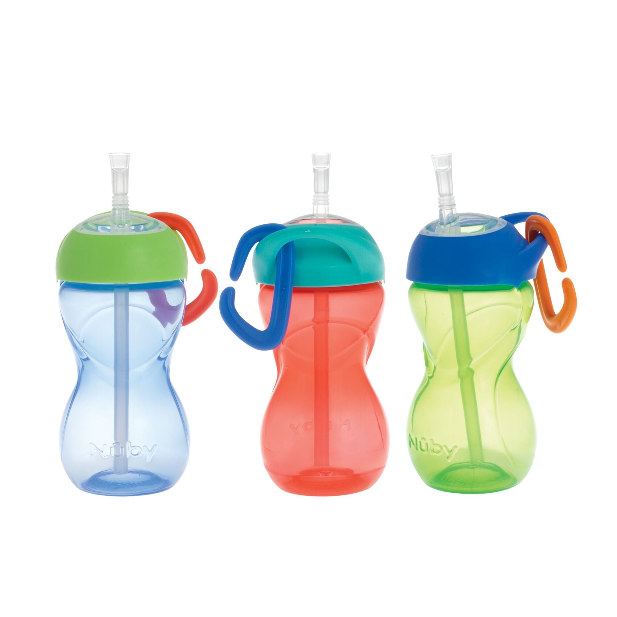 Clik-it Travel Straw Cup with Carabiner (3 Pack) | Red/Green/Blue (FF18)