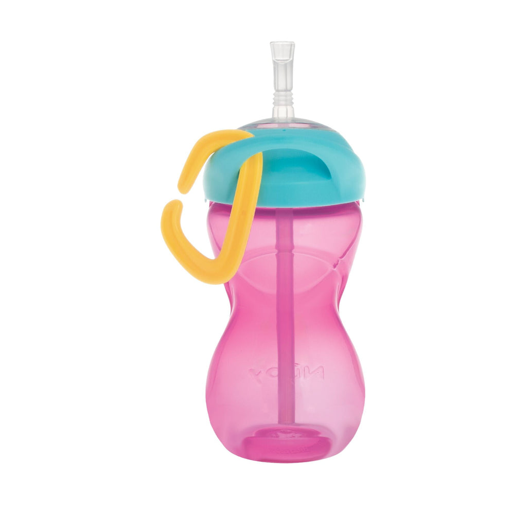 Clik-it Travel Straw Cup with Carabiner (3 Pack) | Aqua/Pink/Purple (OTQ6)