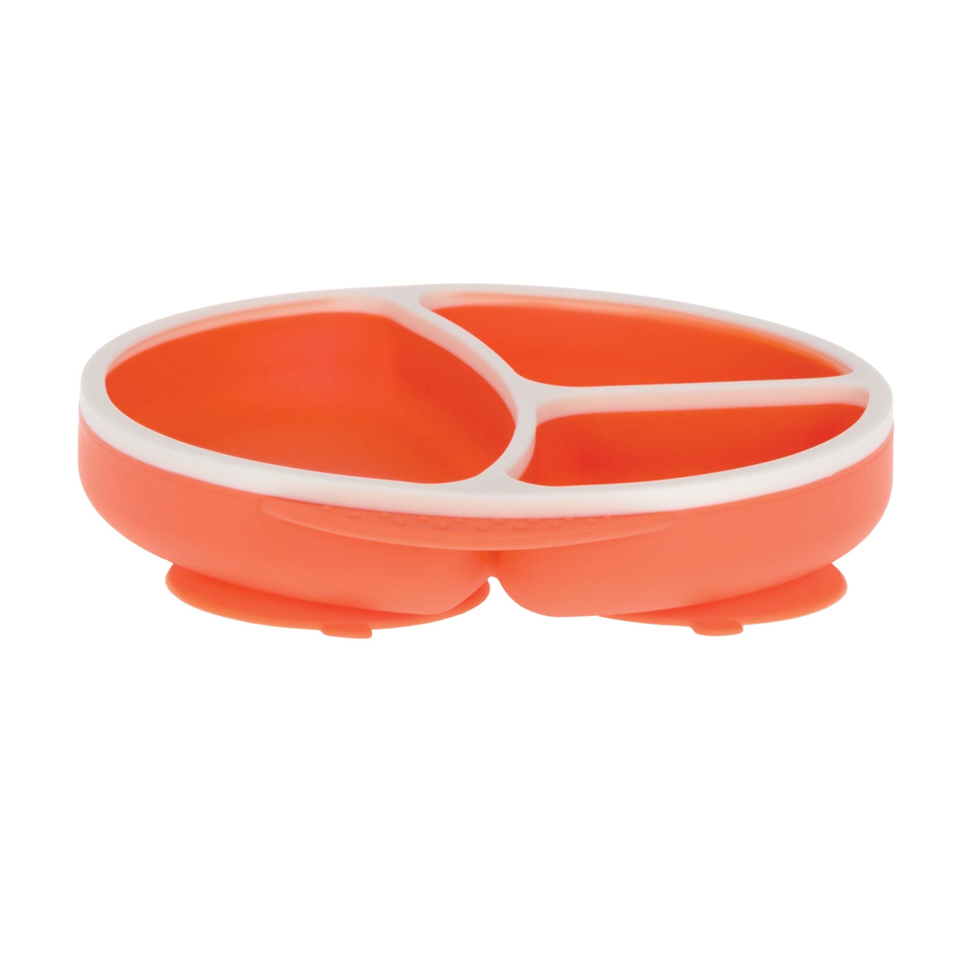 Round Silicone Suction Plate & Lid (2 Pack) | Orange / Aqua (ATP9)