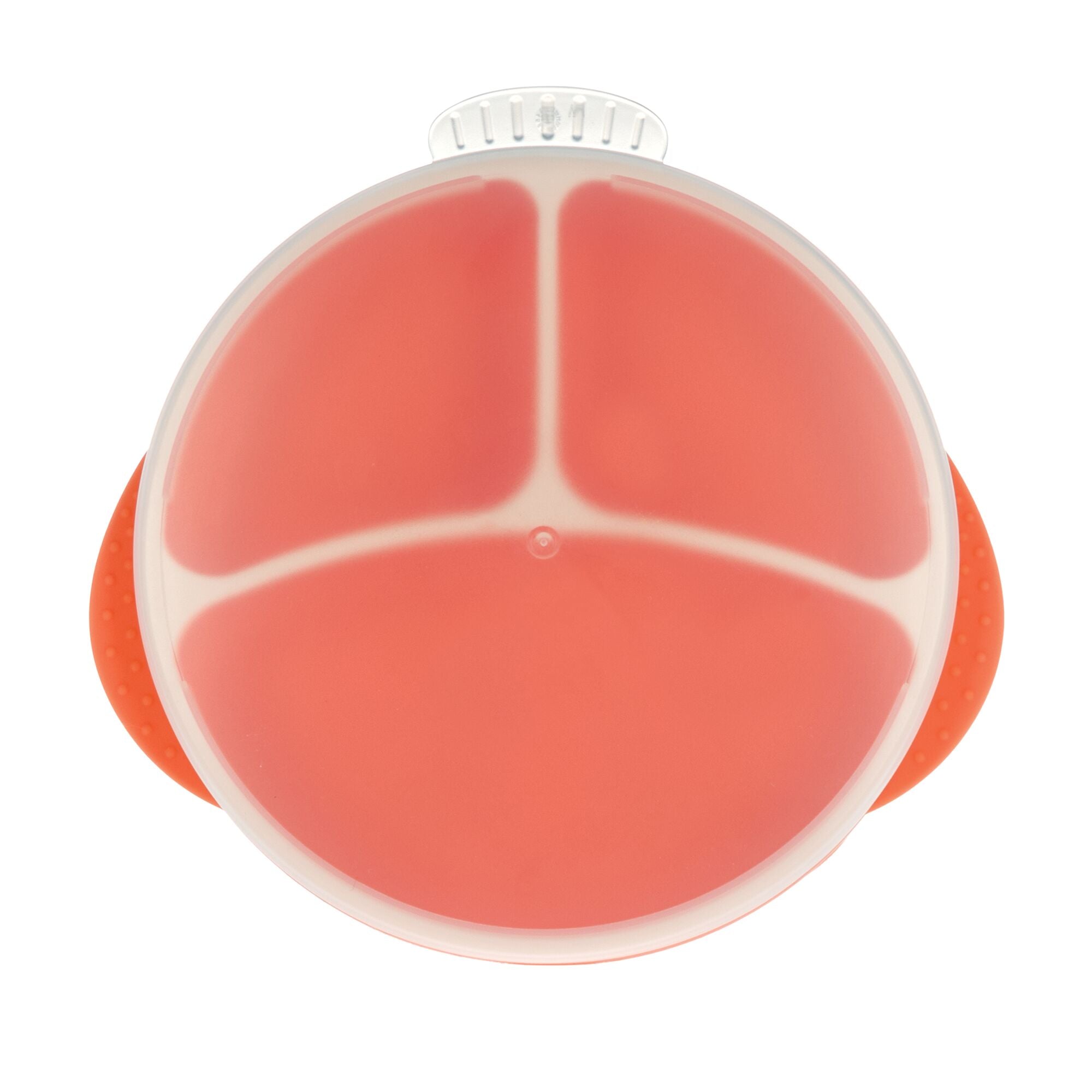 Round Silicone Suction Plate & Lid (2 Pack) | Orange / Aqua (ATP9)