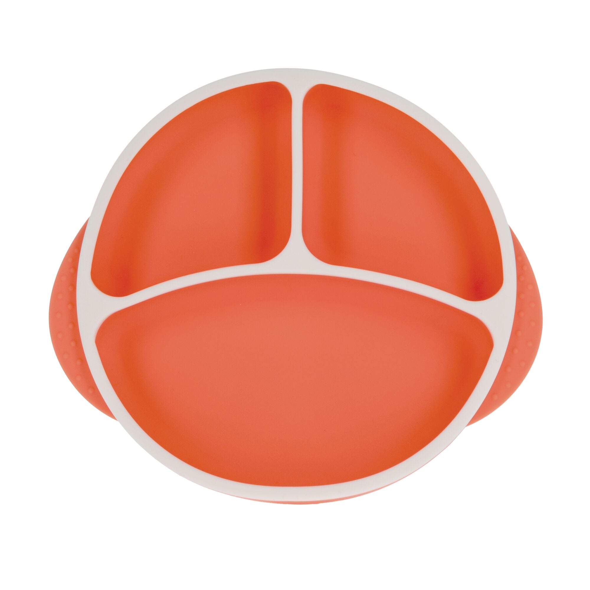 Round Silicone Suction Plate & Lid (2 Pack) | Orange / Aqua (ATP9)
