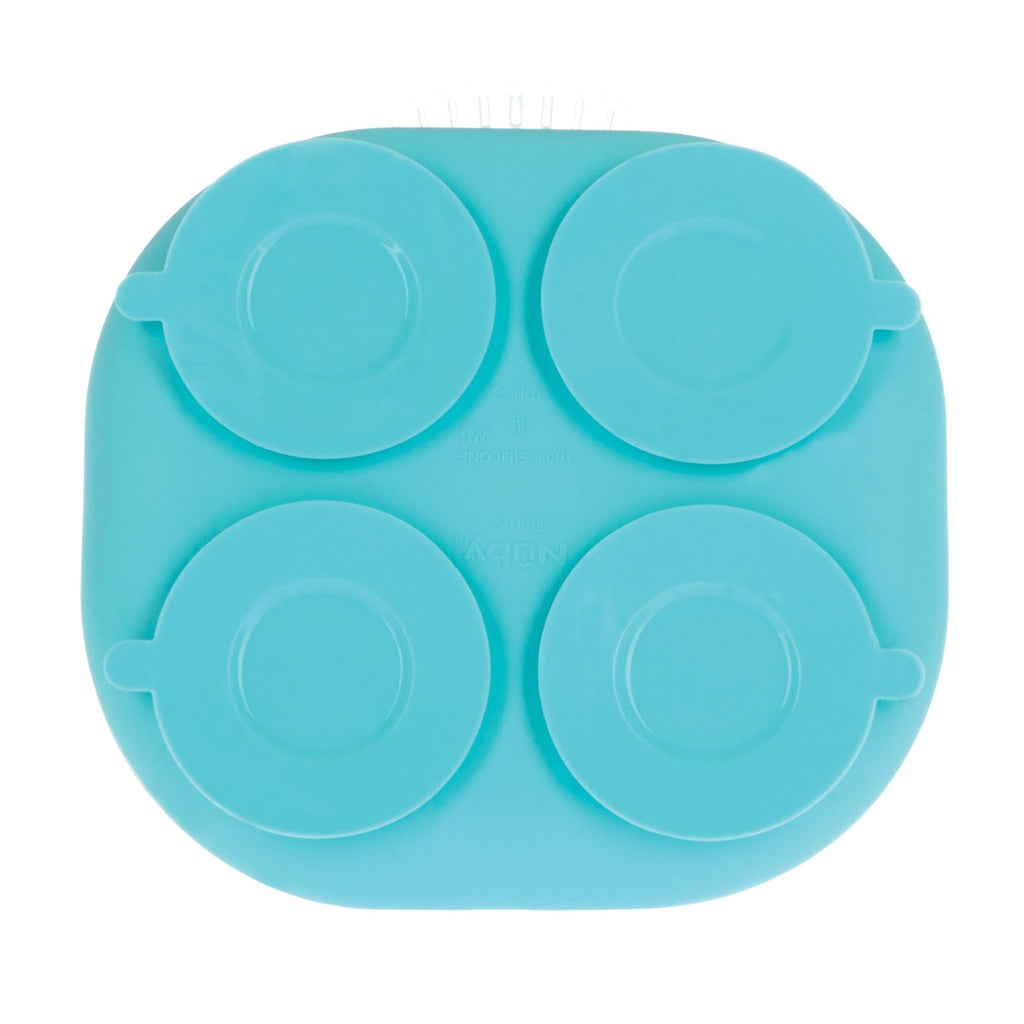 Rectangular Silicone Suction Plate (2 Pack) | Coral / Aqua (8LG0)