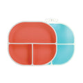 Rectangular Silicone Suction Plate (2 Pack) | Coral / Aqua (8LG0)