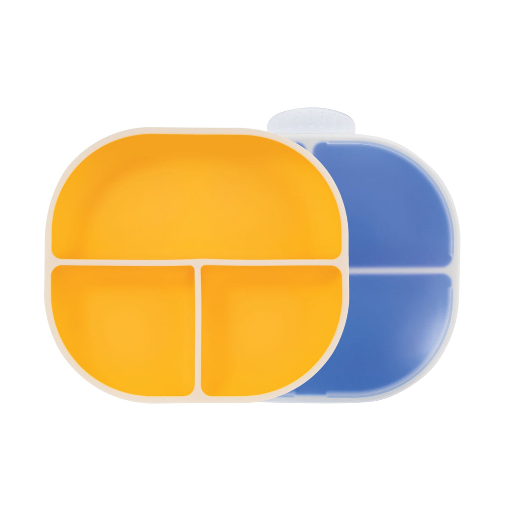 Rectangular Silicone Suction Plate (2 Pack) | Yellow / Blue (6I97)