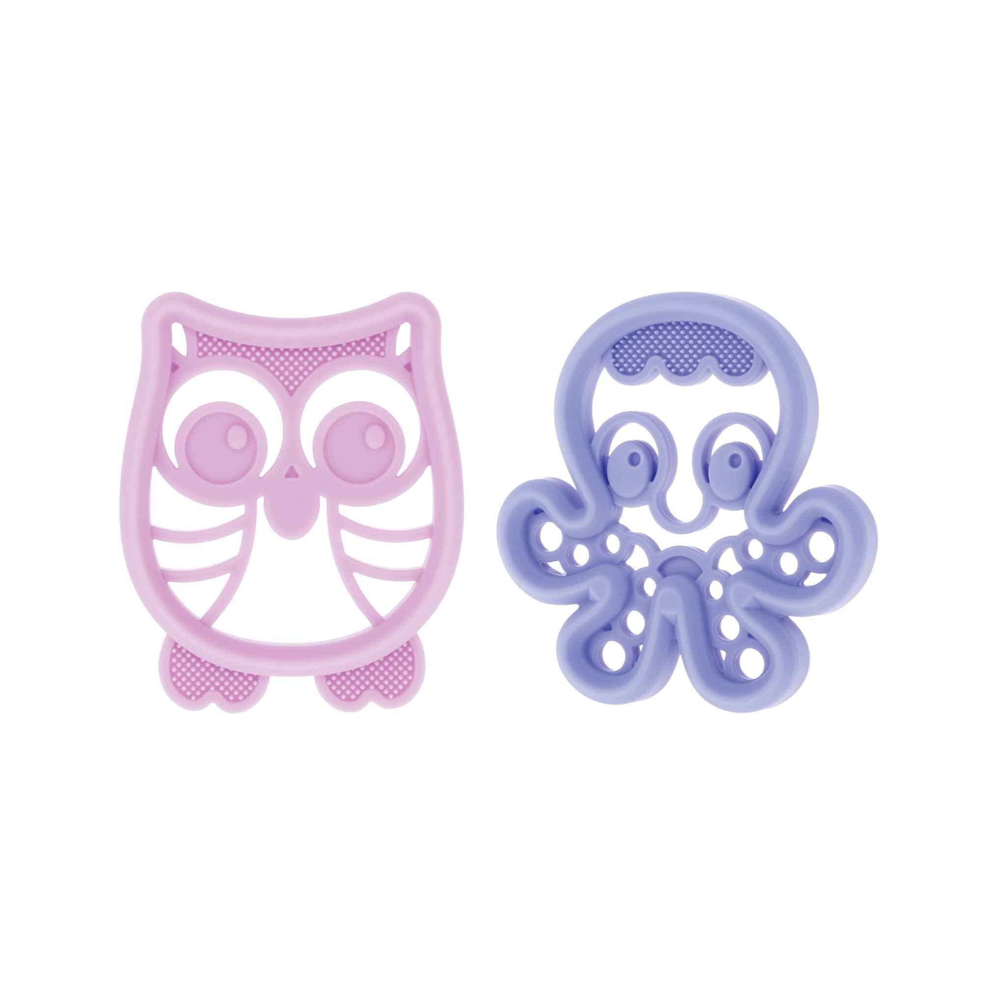 Silicone Mini Teethers (2 Pack) | Owl & Octopus (J0JE)