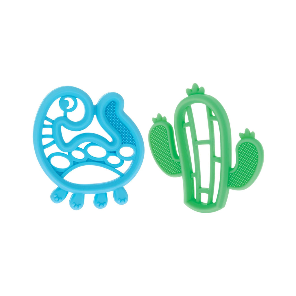 Silicone Mini Teethers (2 Pack) | Dino & Cactus (7KNP)