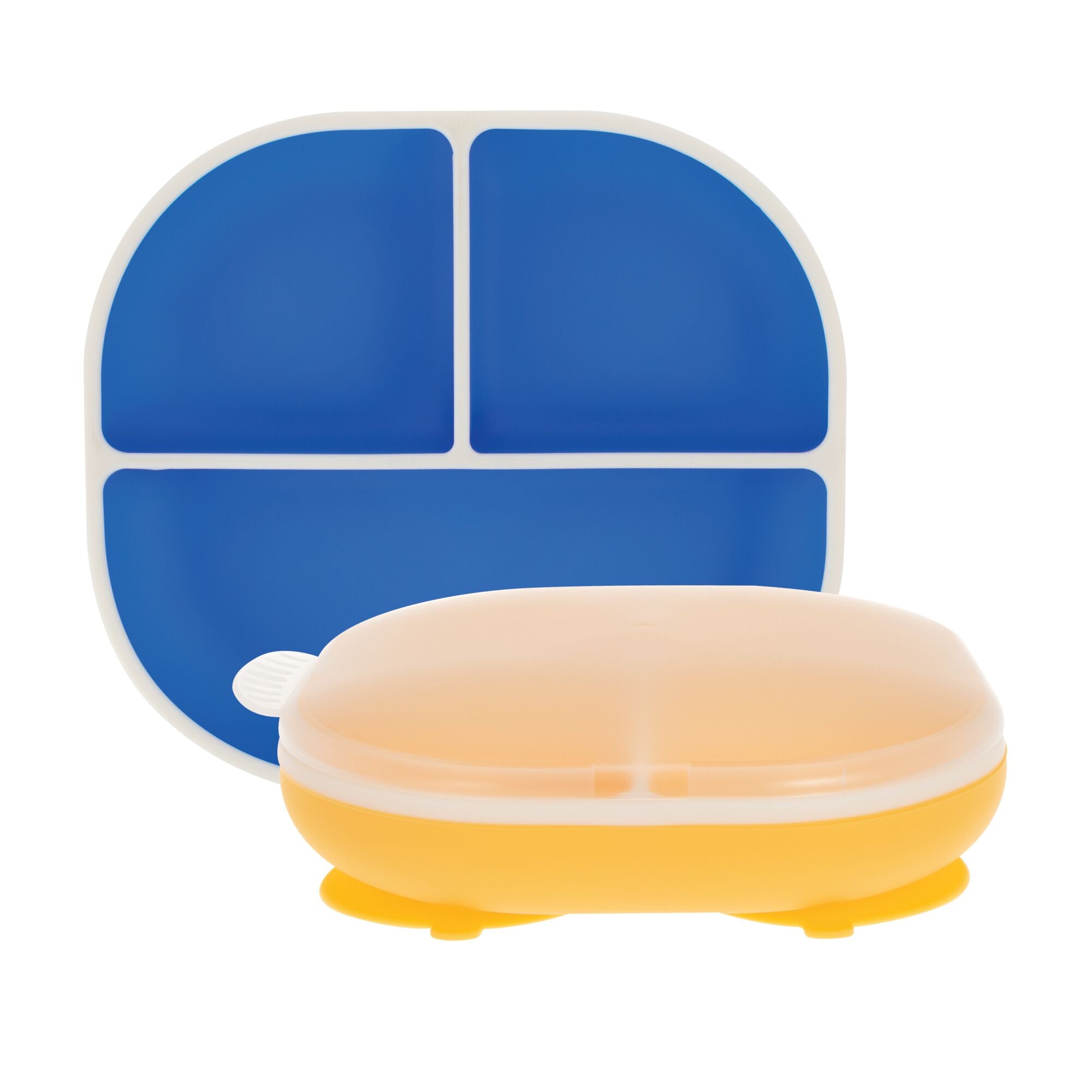 Rectangular Silicone Suction Plate (2 Pack) | Yellow / Blue (6I97)