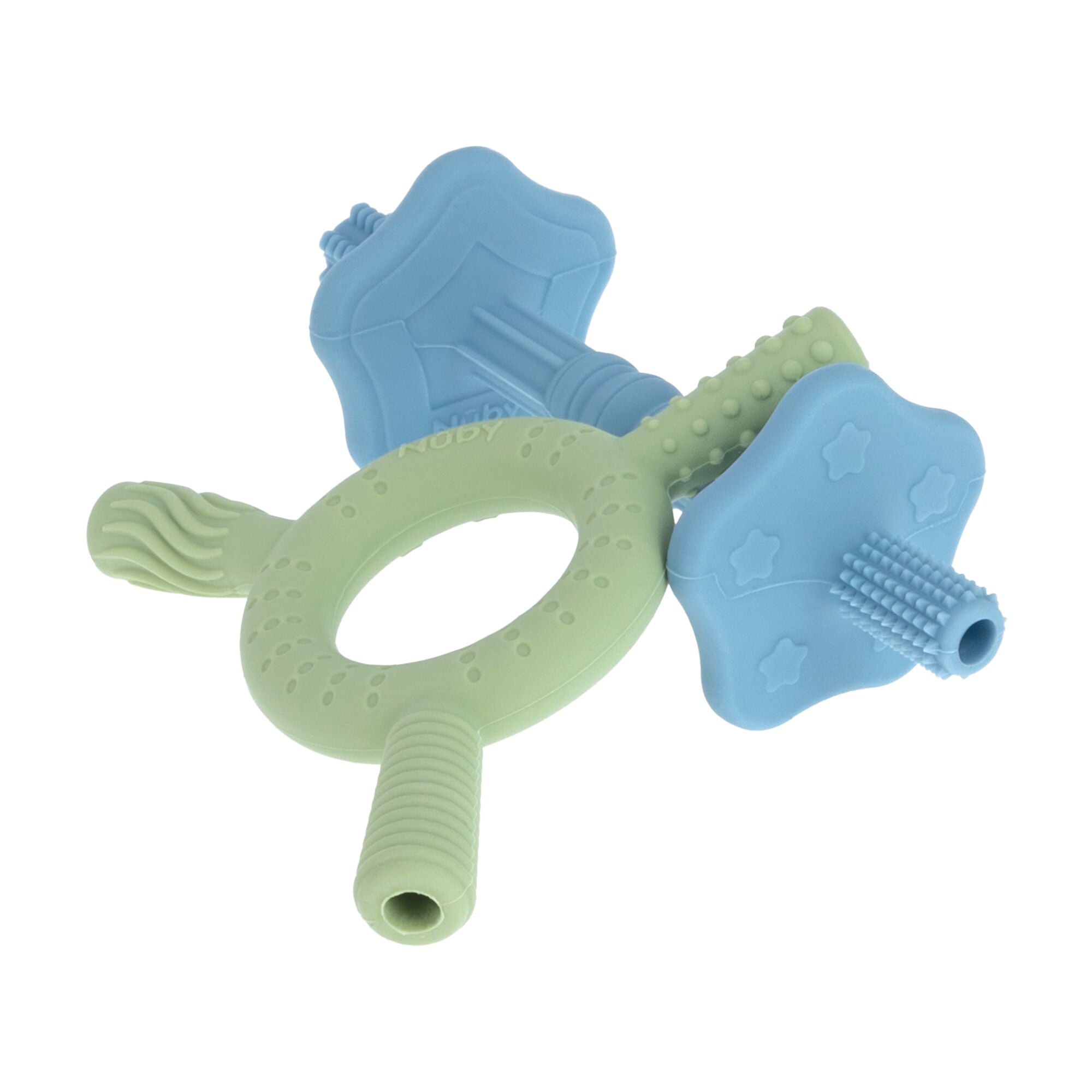 Hollow Sensory Tube Teethers | Green/Blue (5ATQ)