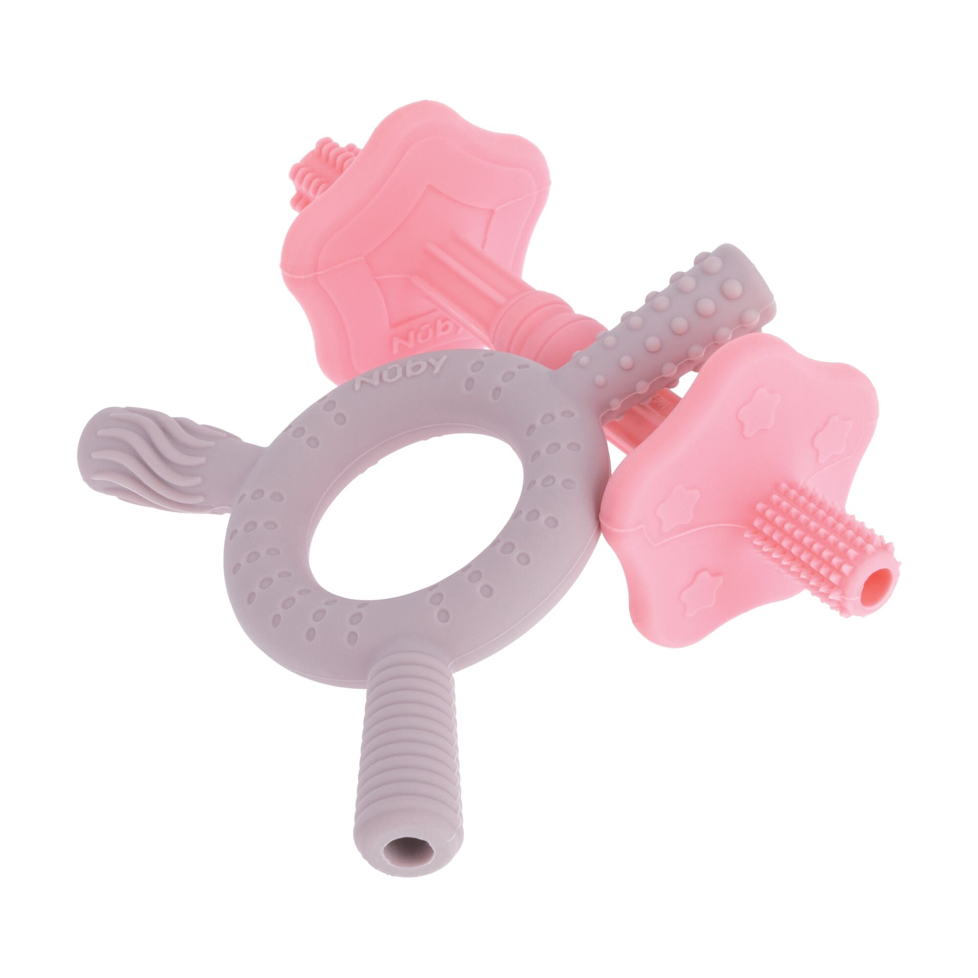 Hollow Sensory Tube Teethers | Pink/Plum (90I7)