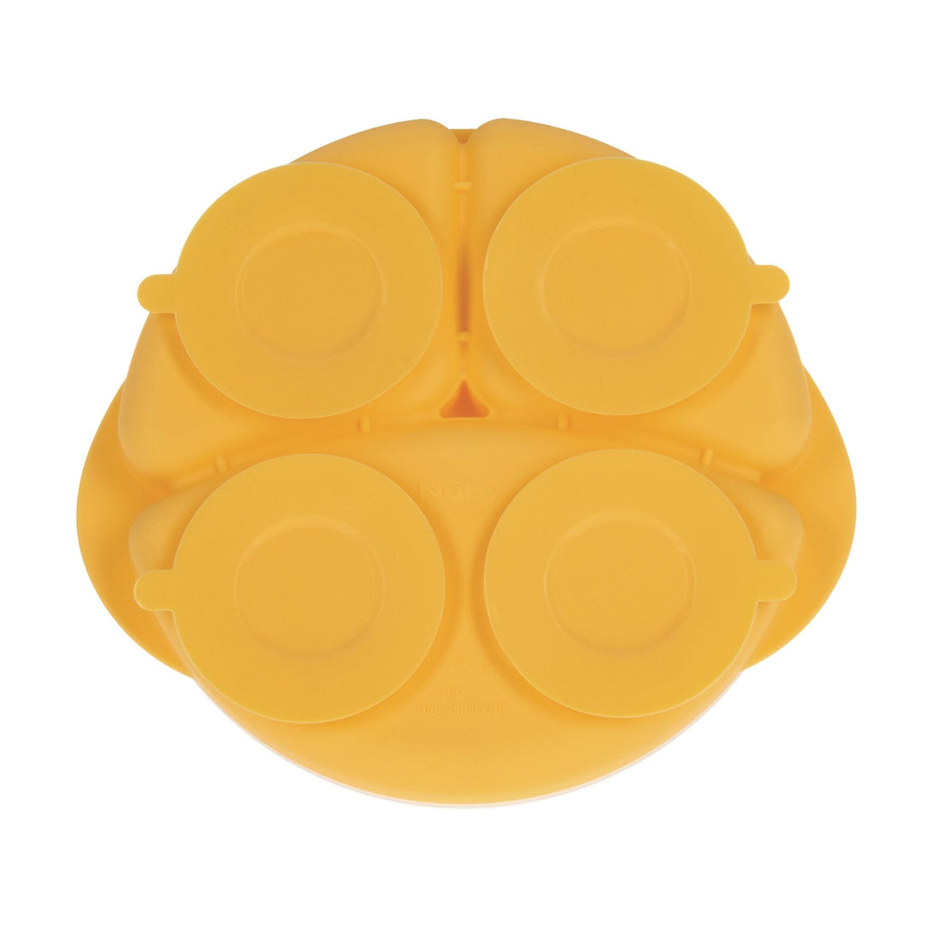 Round Silicone Suction Plate & Lid (2 Pack) | Blue / Yellow (XX3Q)