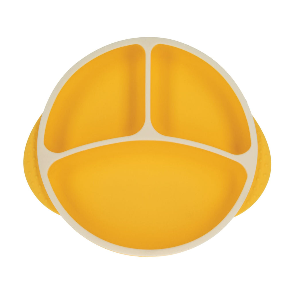 Round Silicone Suction Plate & Lid (2 Pack) | Blue / Yellow (XX3Q)