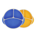 Round Silicone Suction Plate & Lid (2 Pack) | Blue / Yellow (XX3Q)
