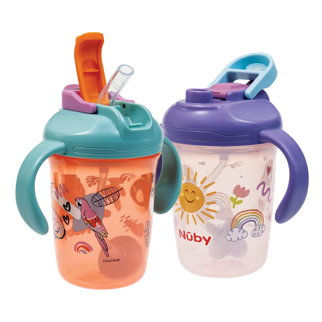 2-in-1 Toddler Cup (2 Pack) | Tiger & Rainbows (G41T)