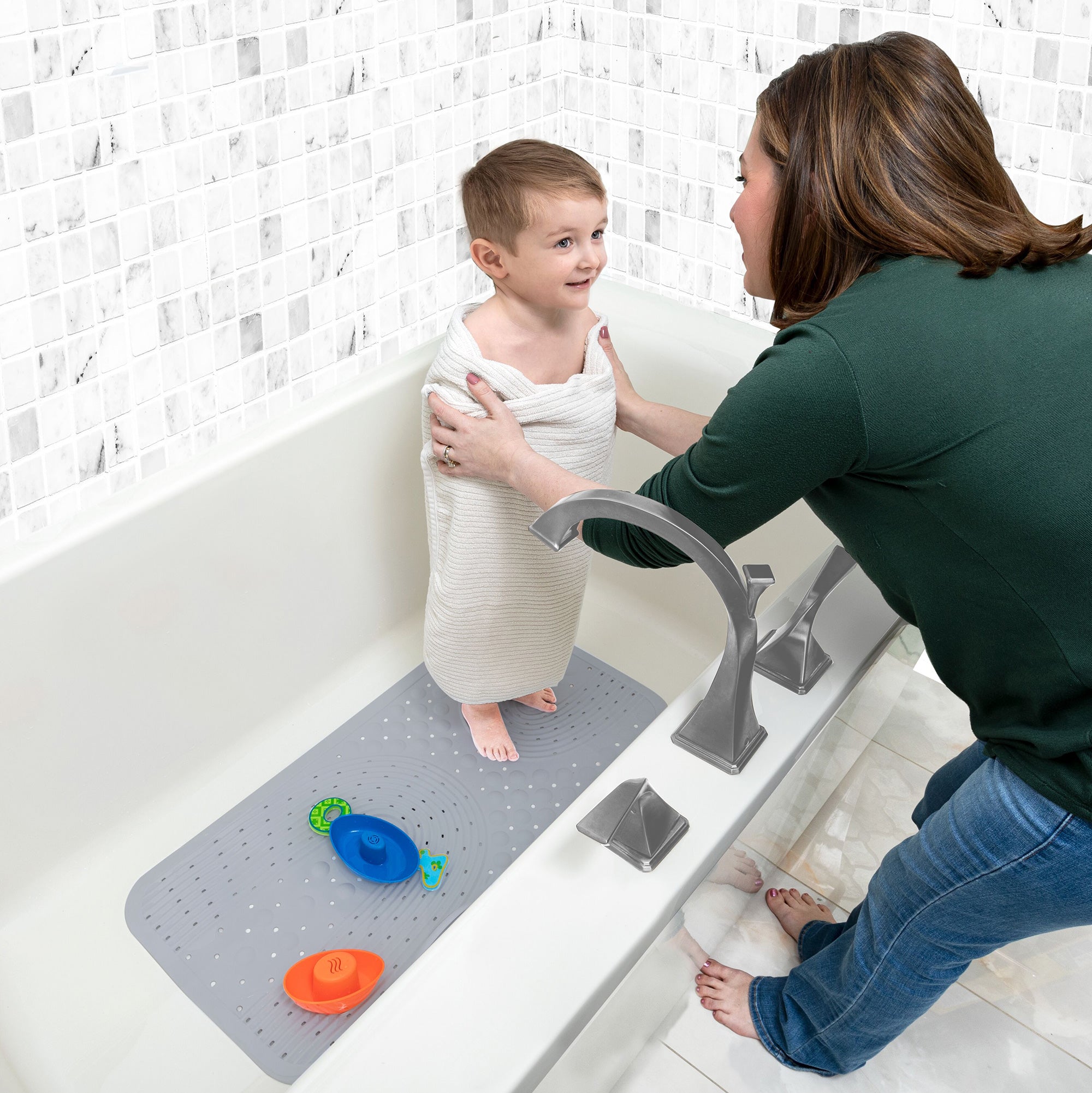 Cushioned Bath Mat | White (YZA1)