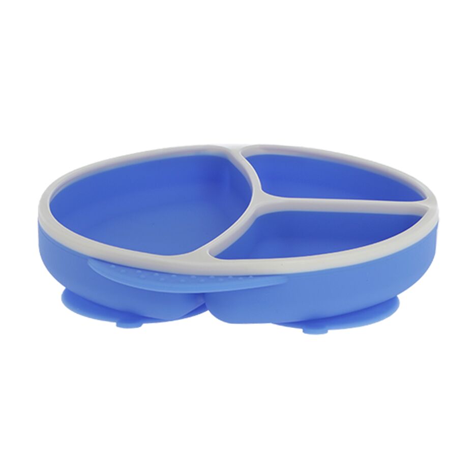 Round Silicone Suction Plate & Lid (2 Pack) | Blue / Yellow (XX3Q)