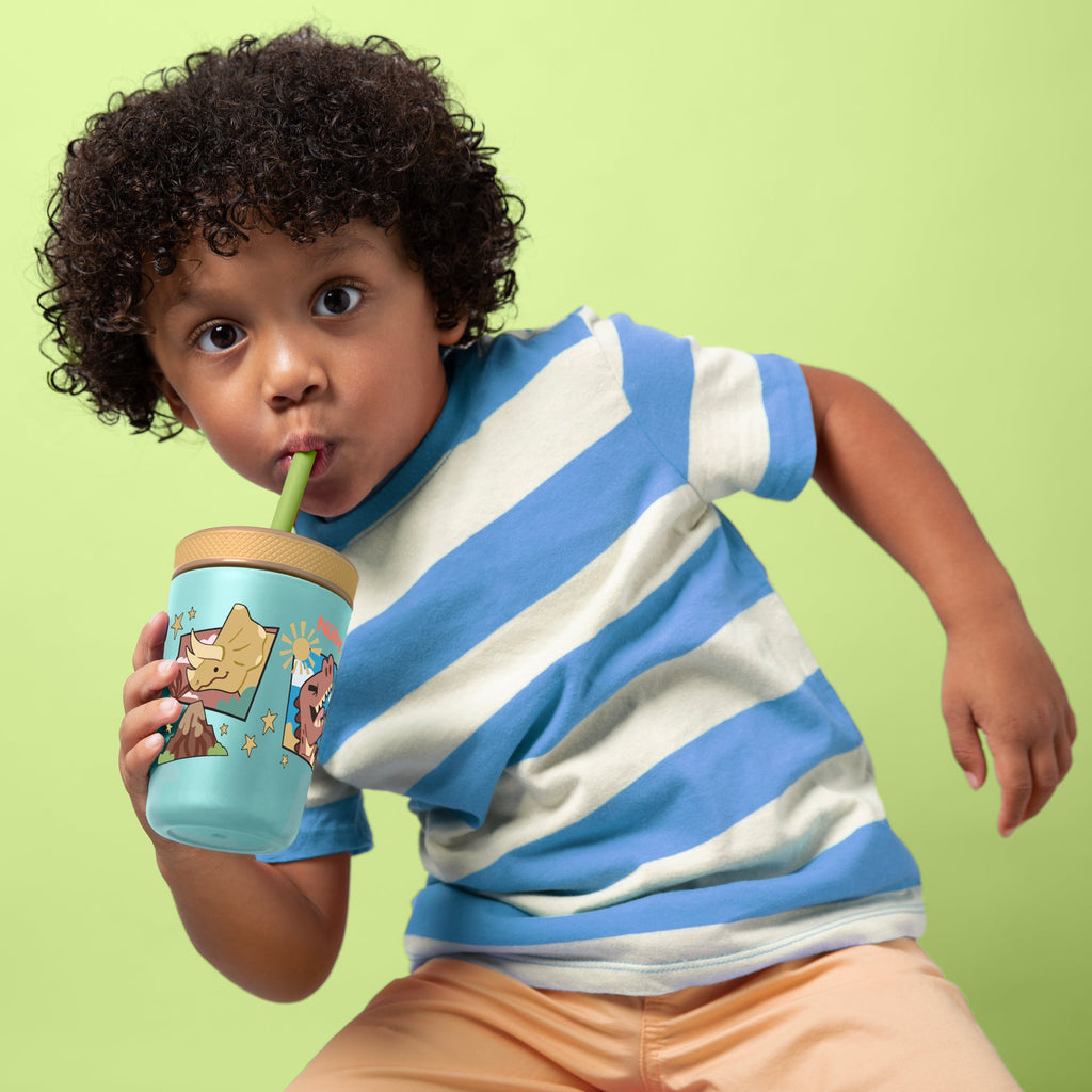 Thirsty Kids Flexstraw Stainless Steel Cup | Dinosaurs (O6OW)