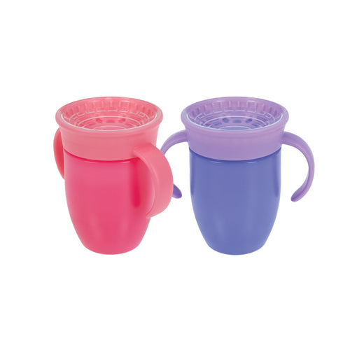 360 Wonder Cup with Handles (2 Pack - 7 oz) | Pink/Aqua (EOM2)